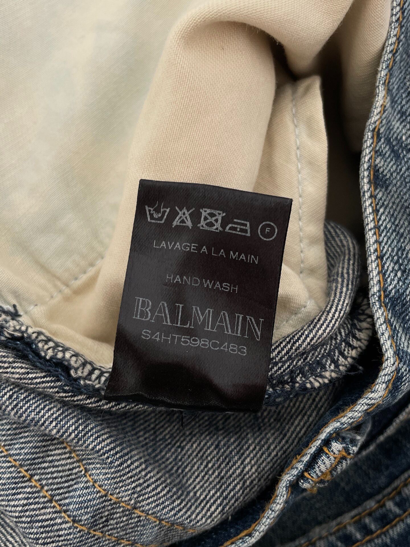 Balmain Dark Blue Denim Jeans — back