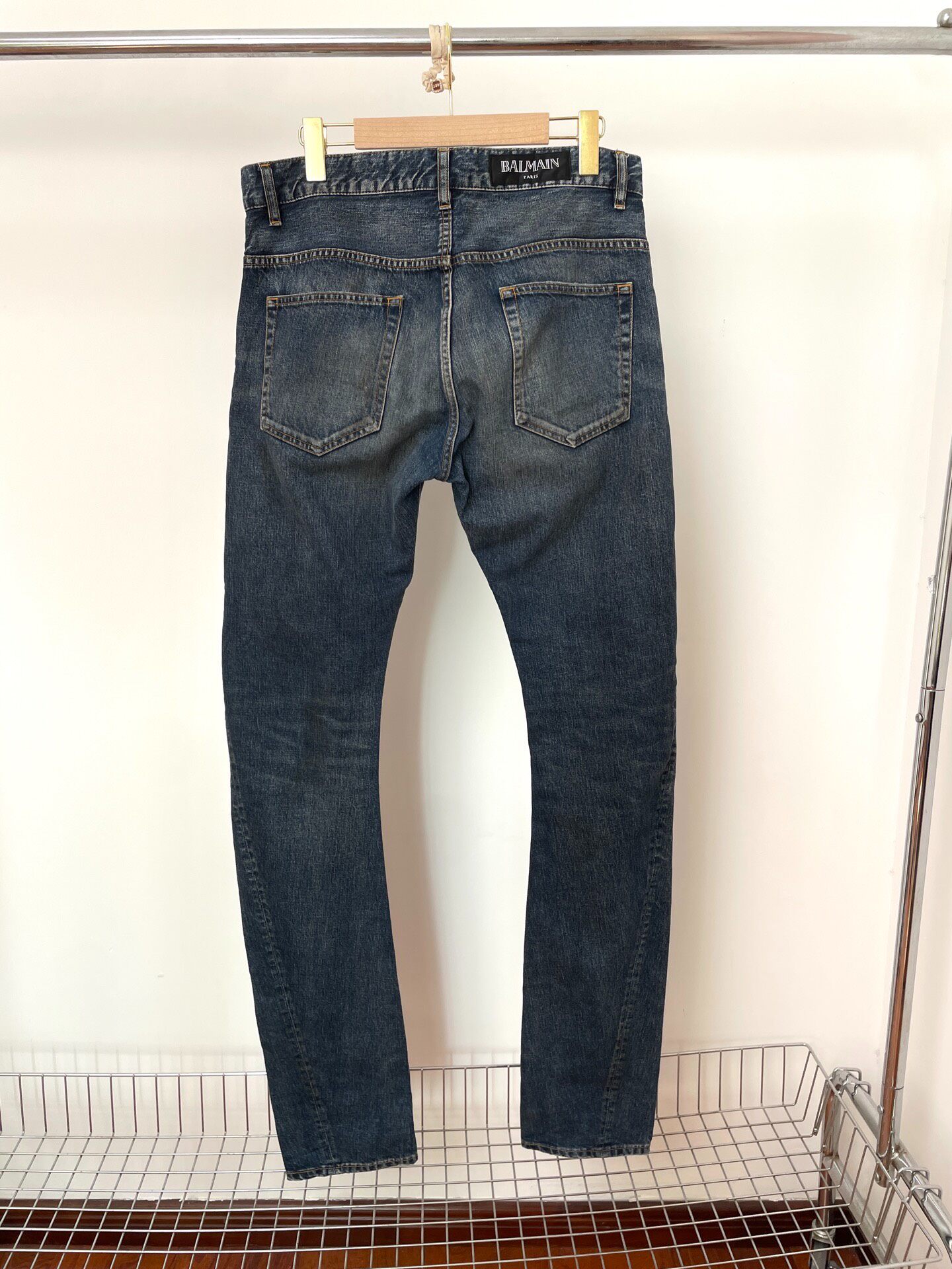Balmain Dark Blue Denim Jeans — front