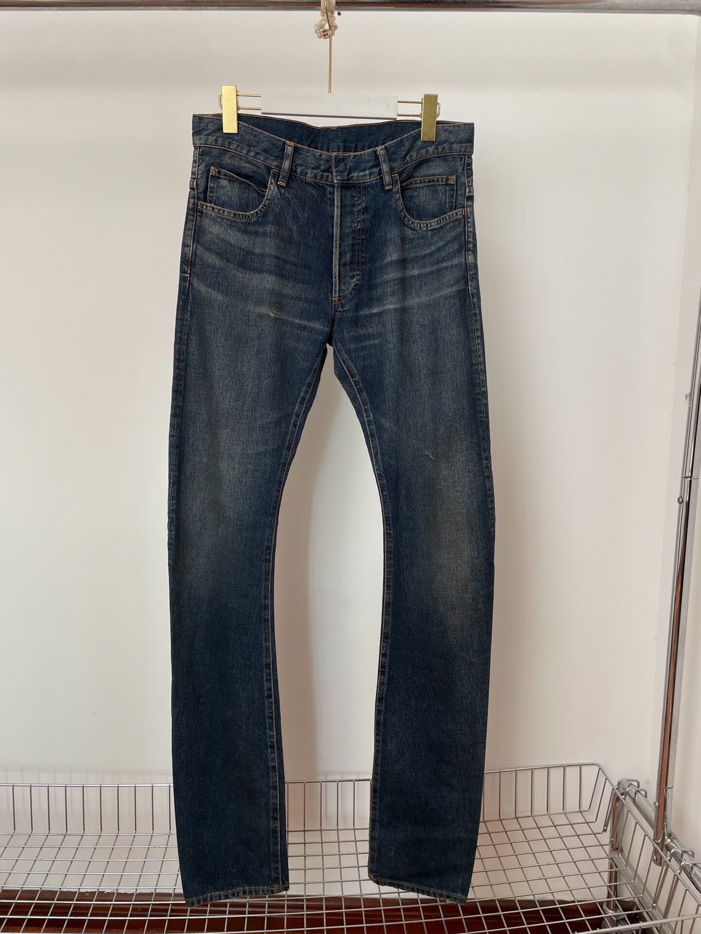 Balmain Dark Blue Straight-Leg Denim Jeans