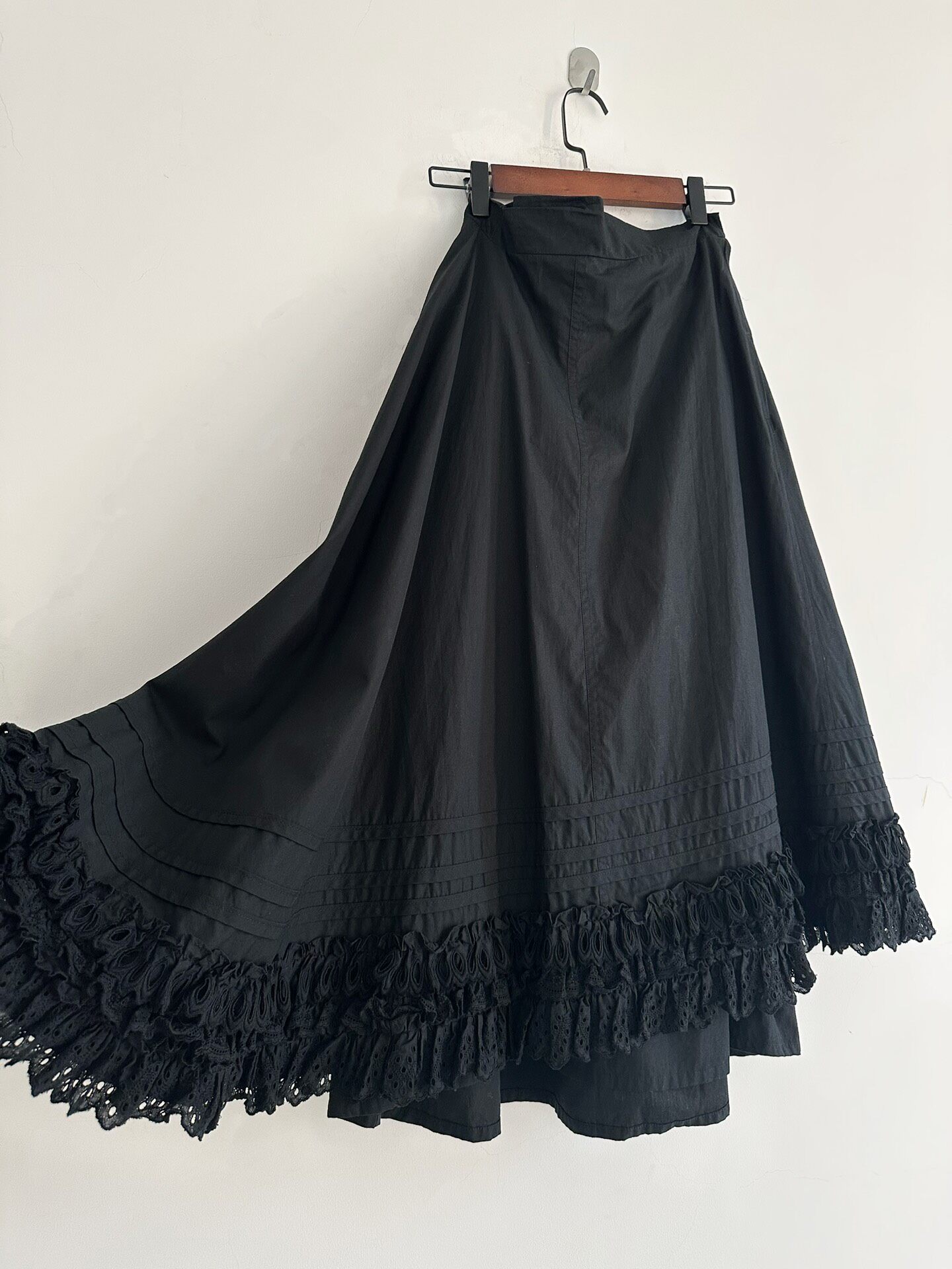 Junya Watanabe Asymmetric Lace Midi Skirt — label