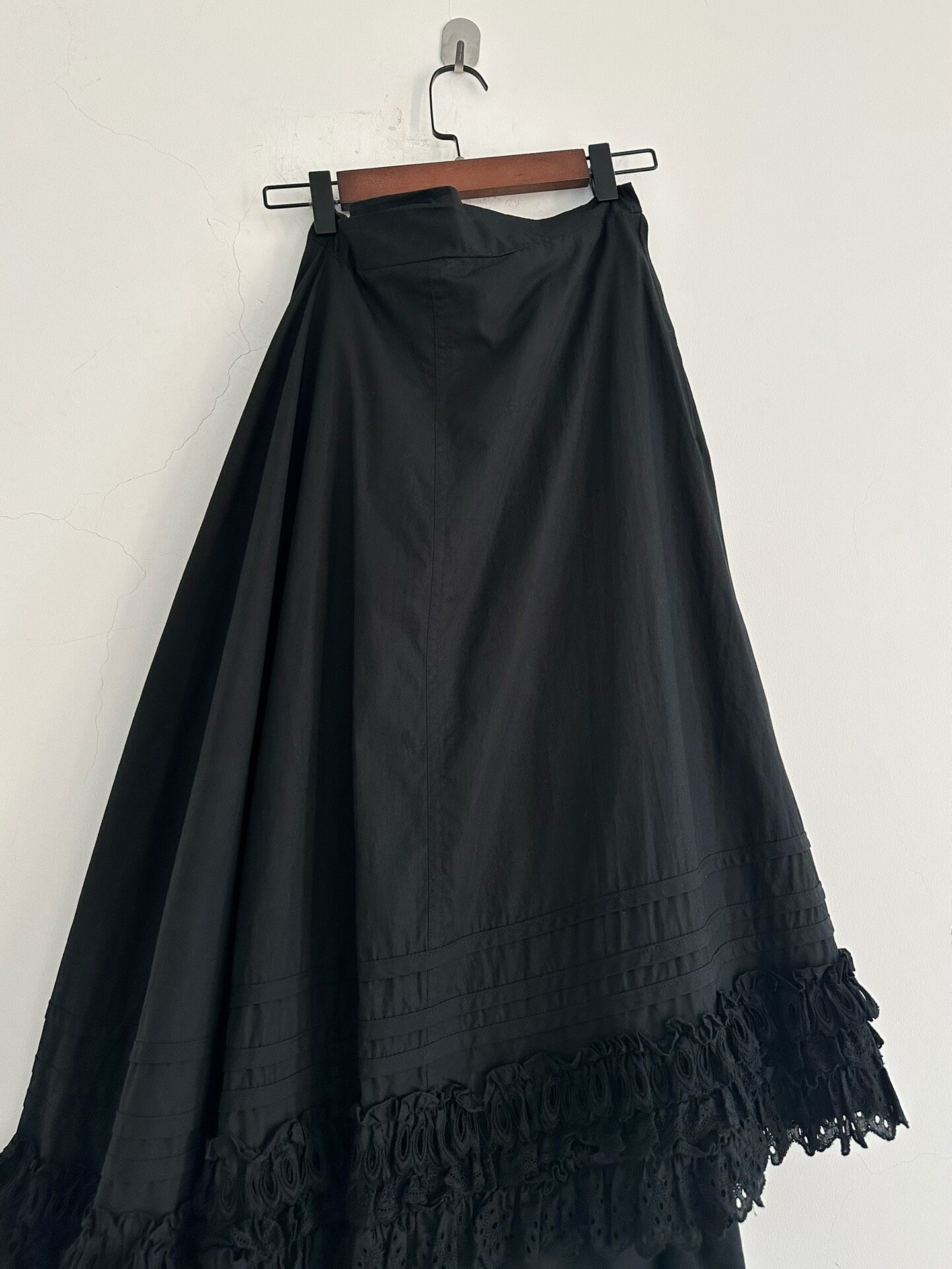 Junya Watanabe Asymmetric Lace Midi Skirt — back