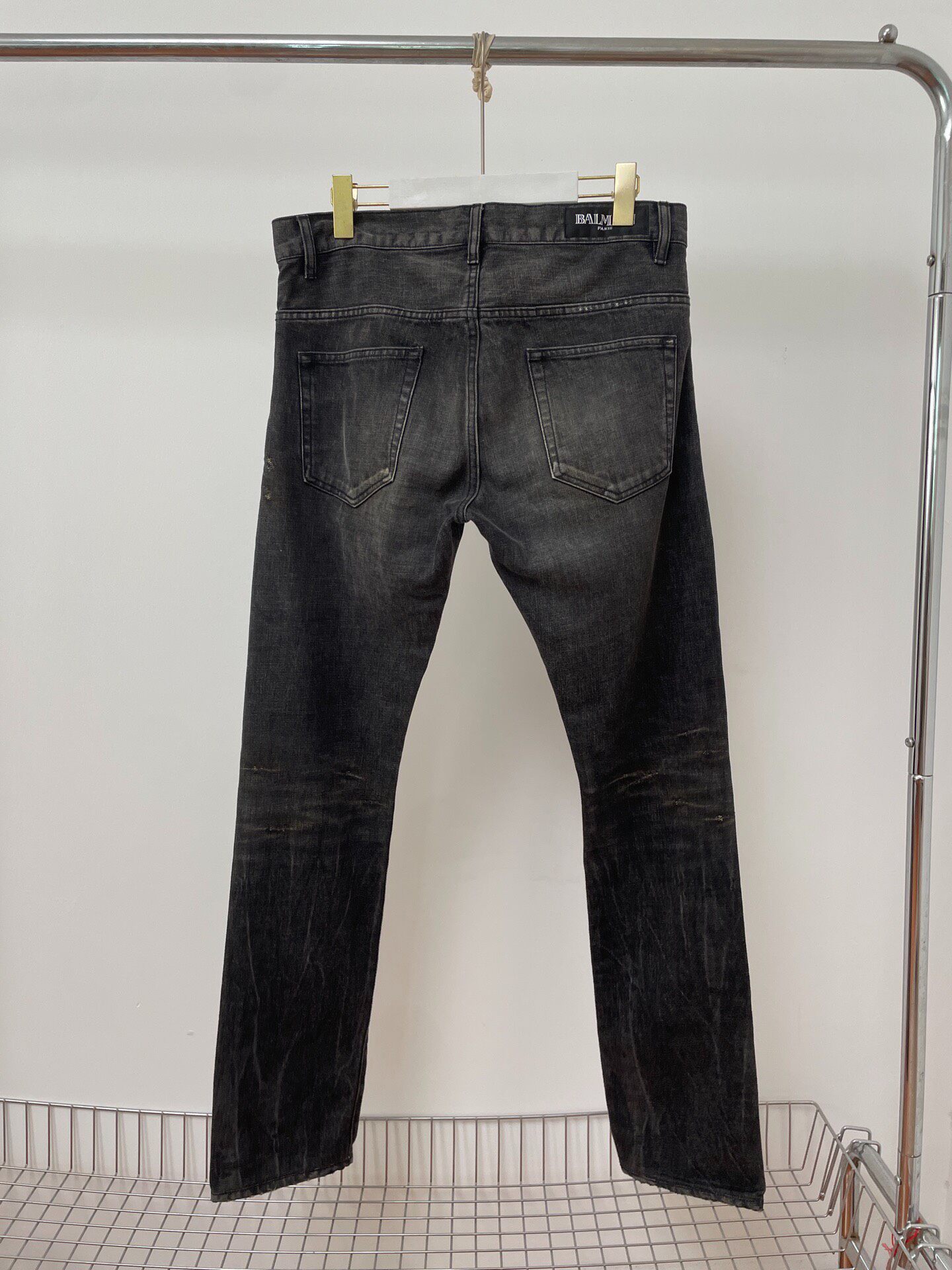 Balmain Distressed Denim Jeans — front