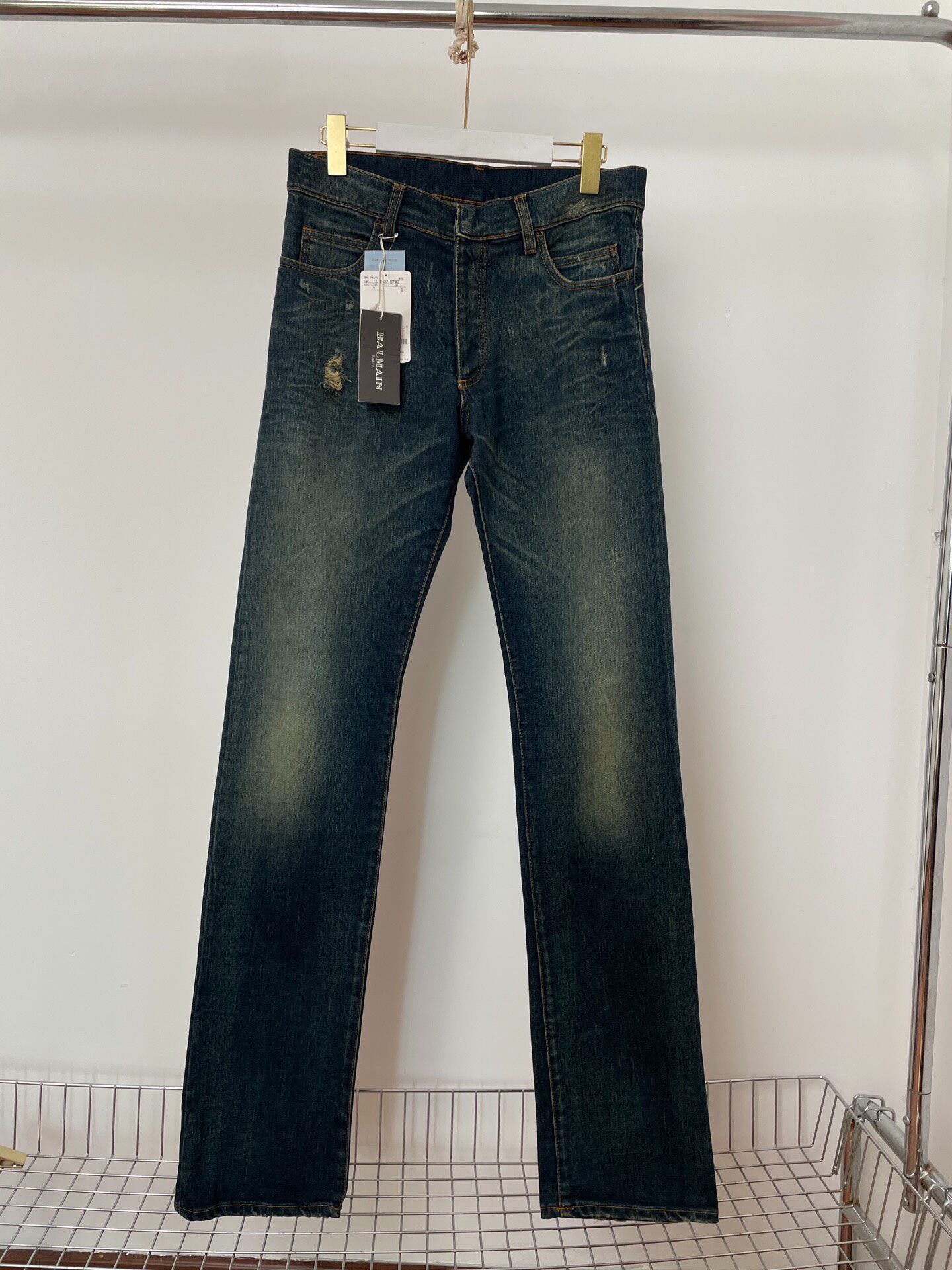 Balmain New Dark Blue Straight-Leg Jeans