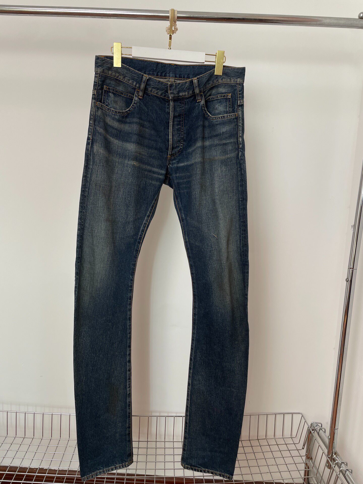 Balmain Curved Cut Denim Jeans