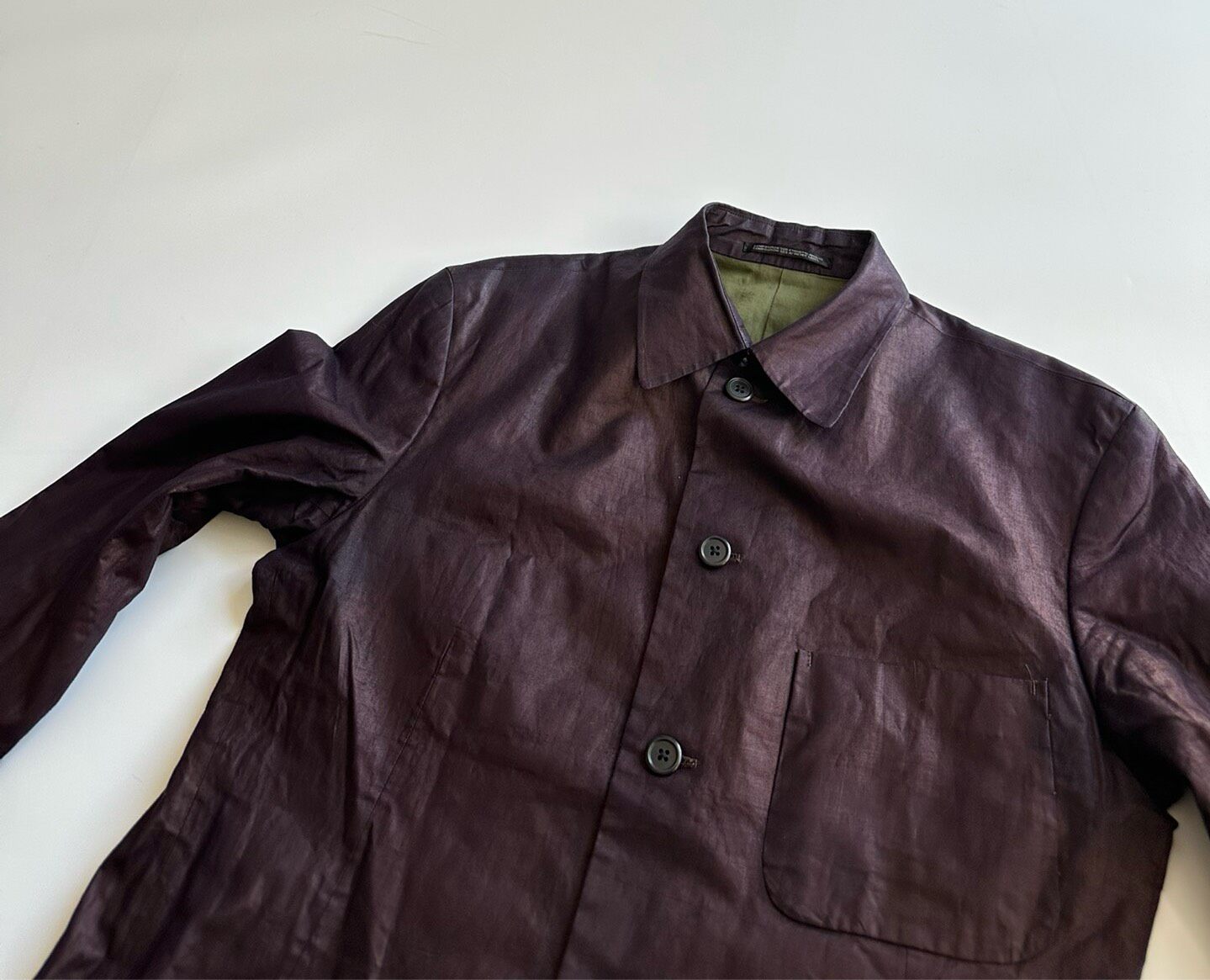 Yohji Yamamoto 1993SS Lacquered Jacket — detail