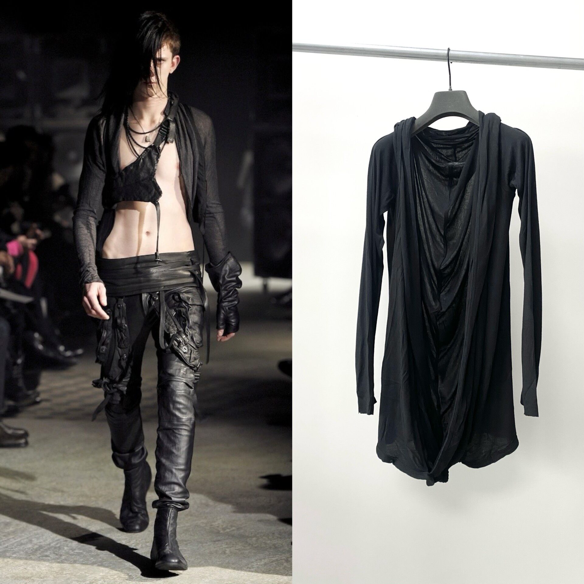 Julius2010 Black Deep V Loose Top
