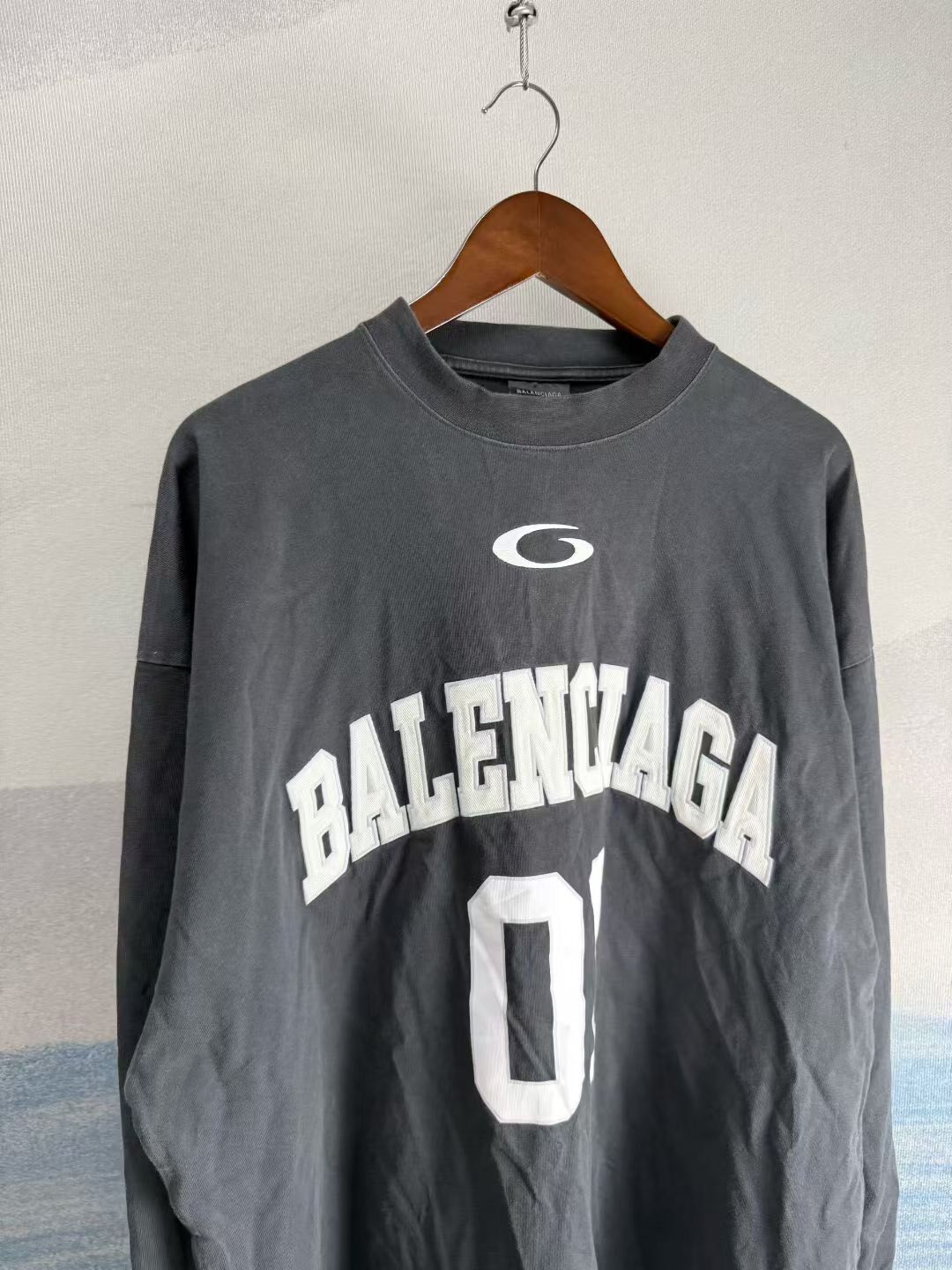 Balenciaga 01 Oversized Long Sleeve Top — front