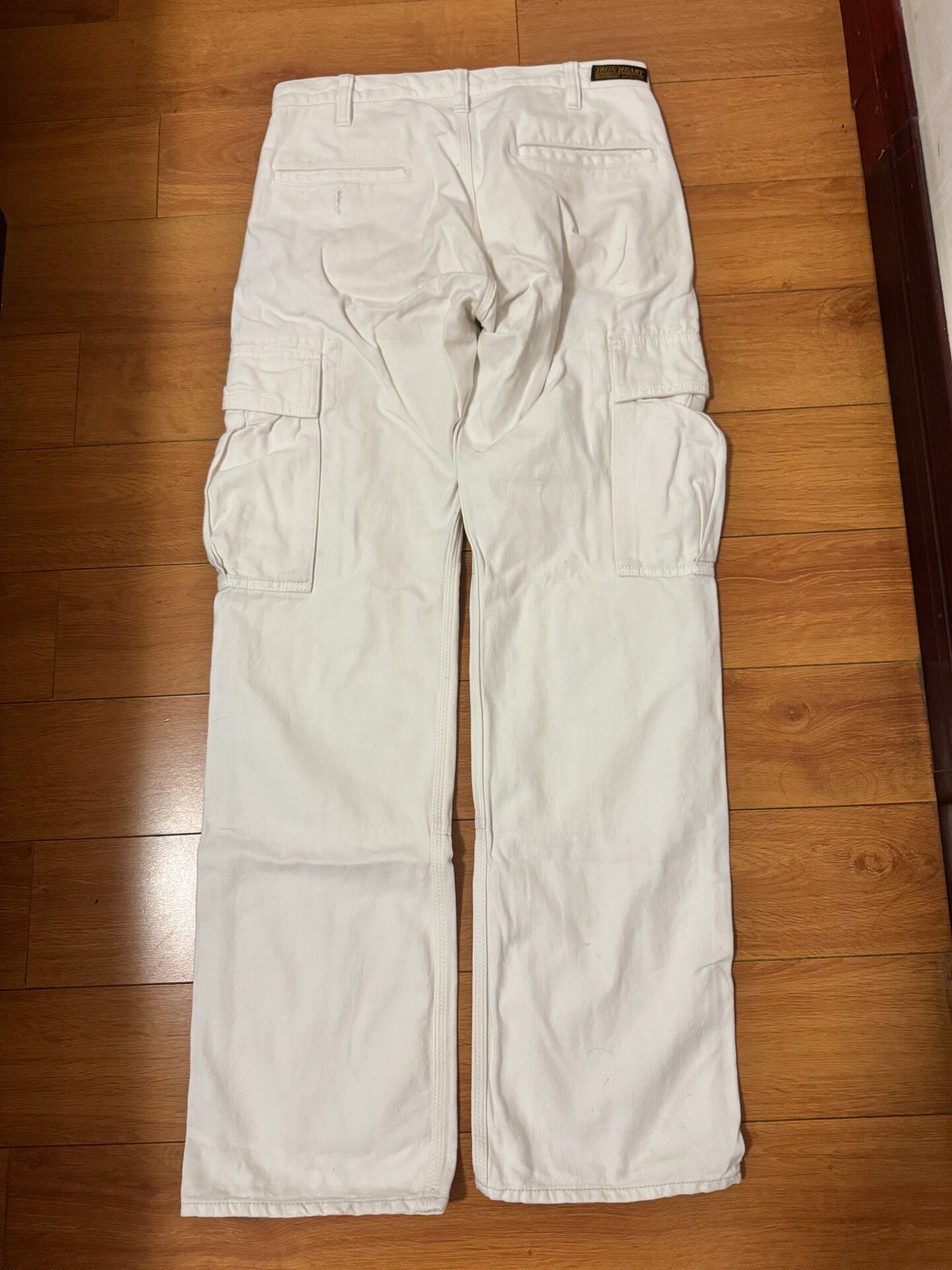 Iron Heart IH733 White Herringbone Work Pants — front