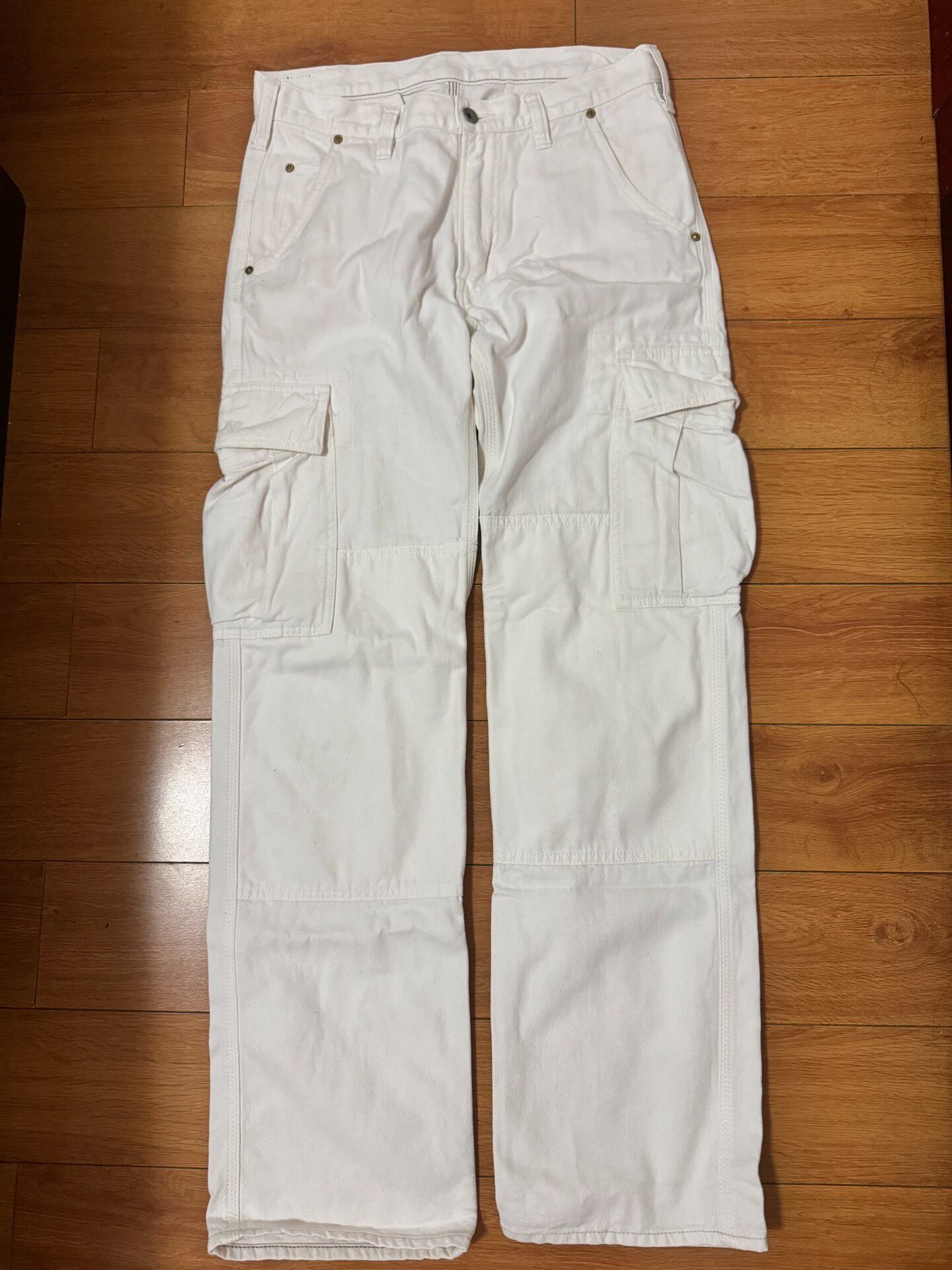 Iron Heart IH733 White Herringbone Work Pants