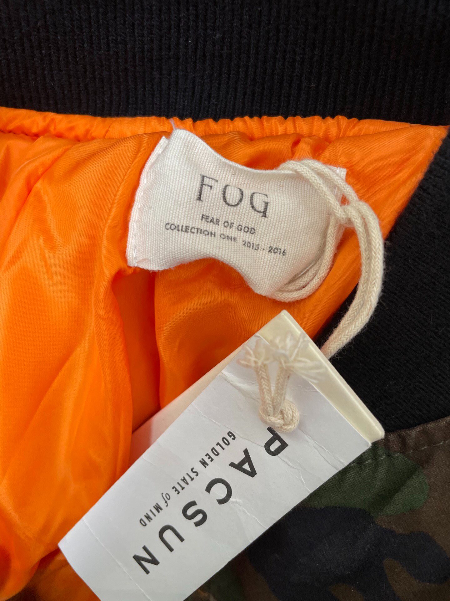 Fear of God FOG Camo Bomber Jacket — detail
