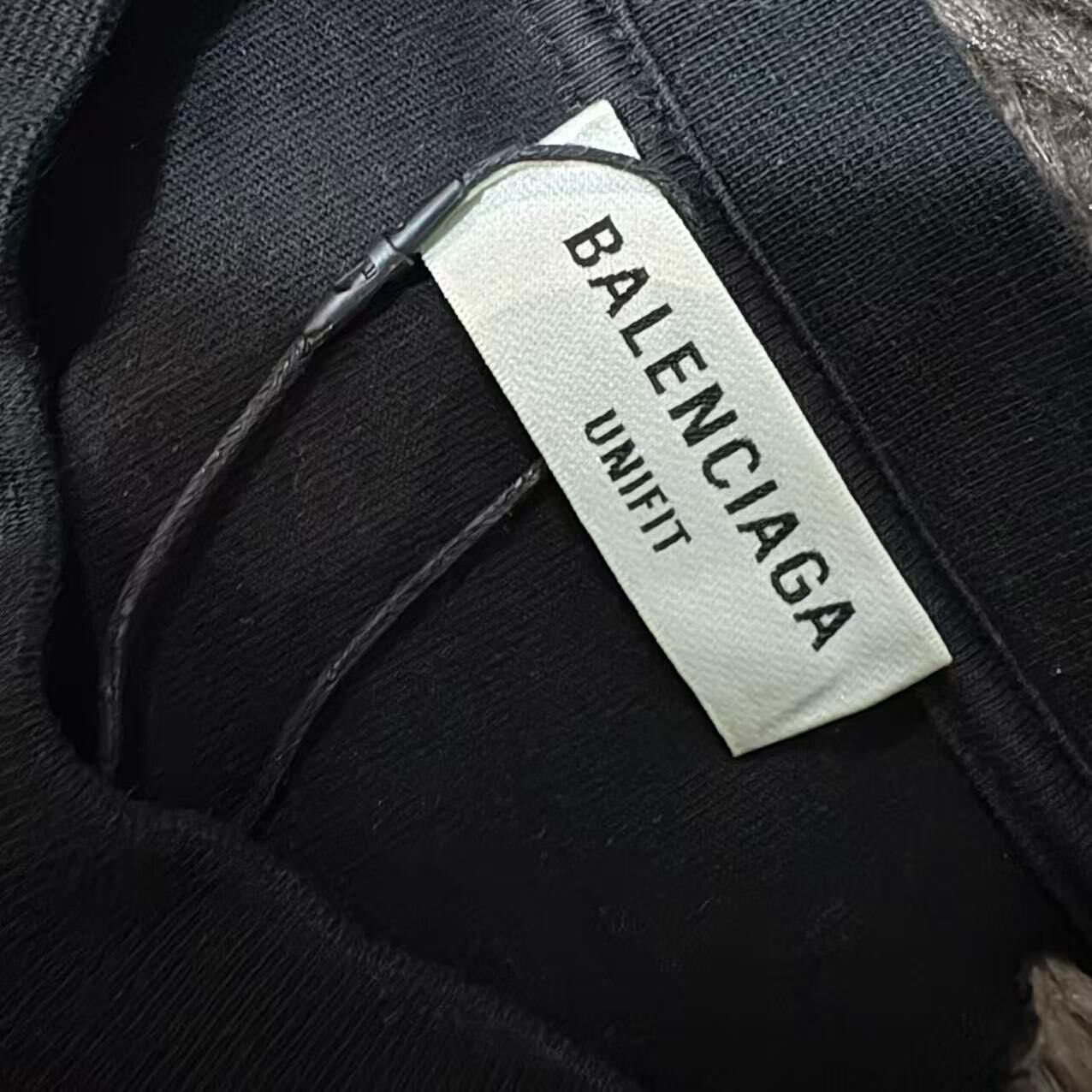 Balenciaga Black Distressed Long-Sleeve Top — detail
