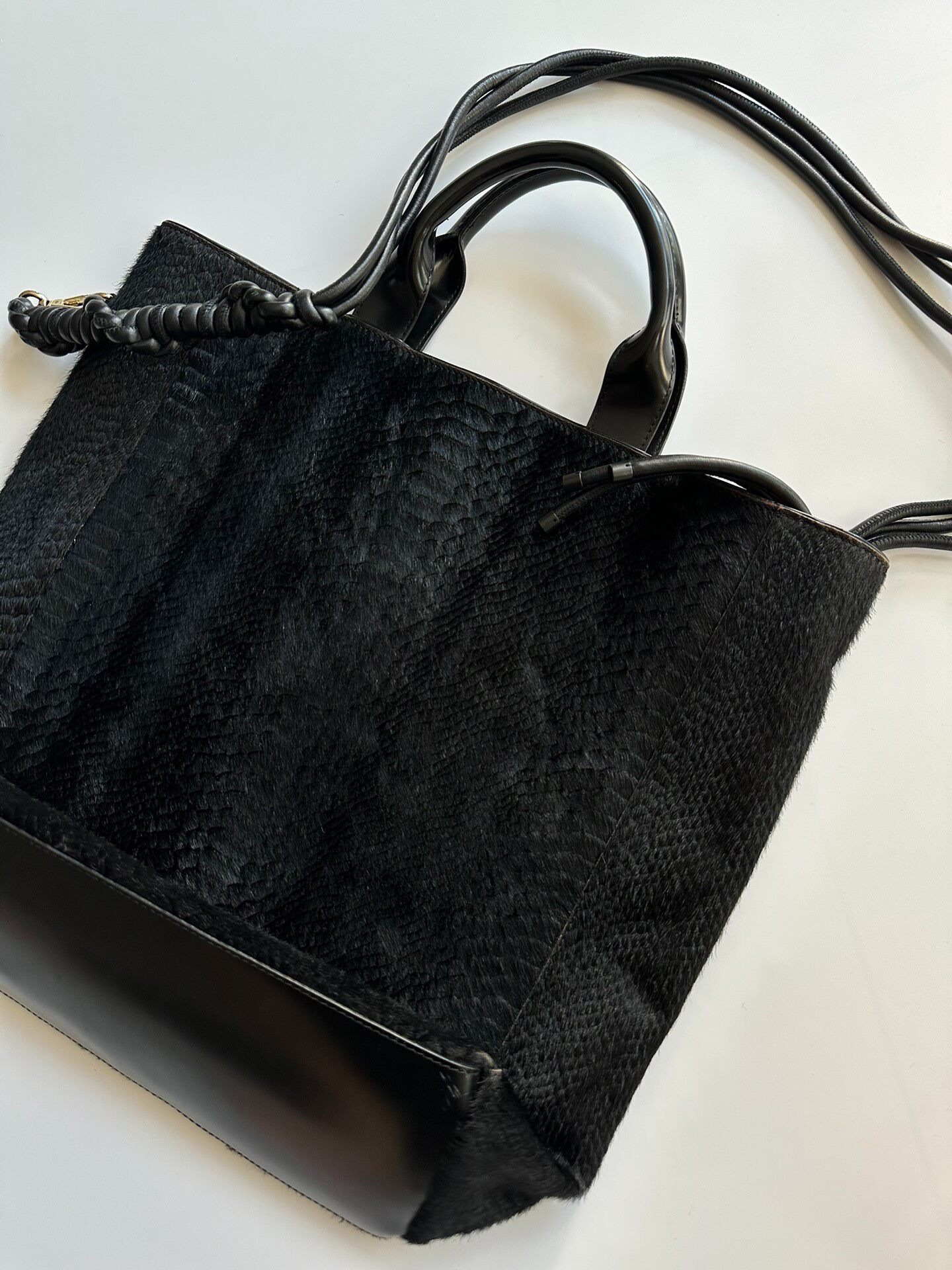 Dries Van Noten Horsehair Tote Bag — back