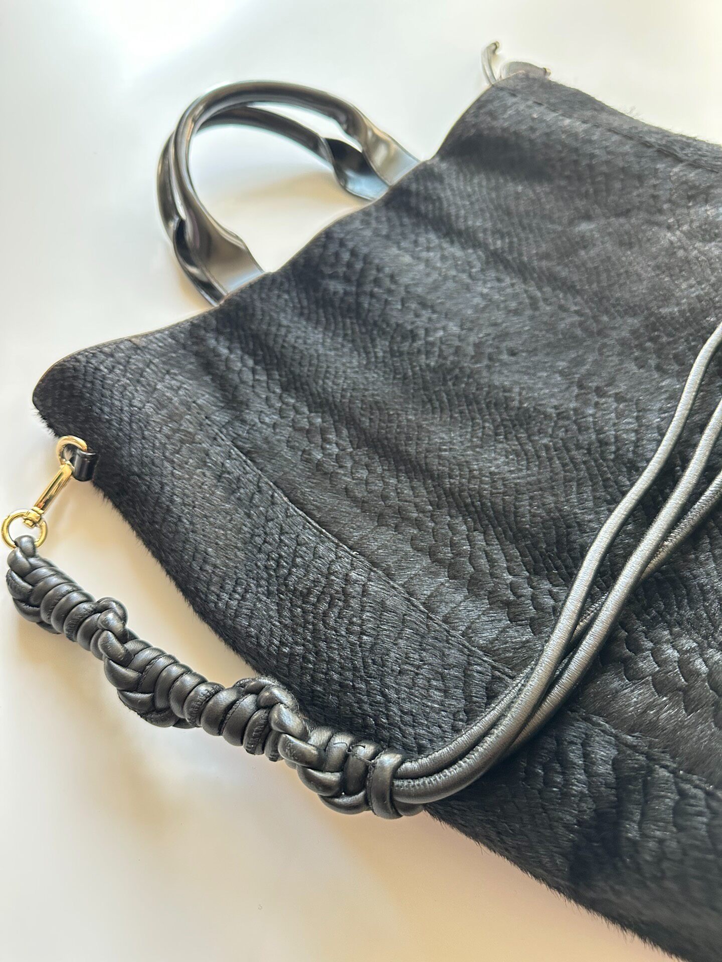 Dries Van Noten Horsehair Tote Bag — detail