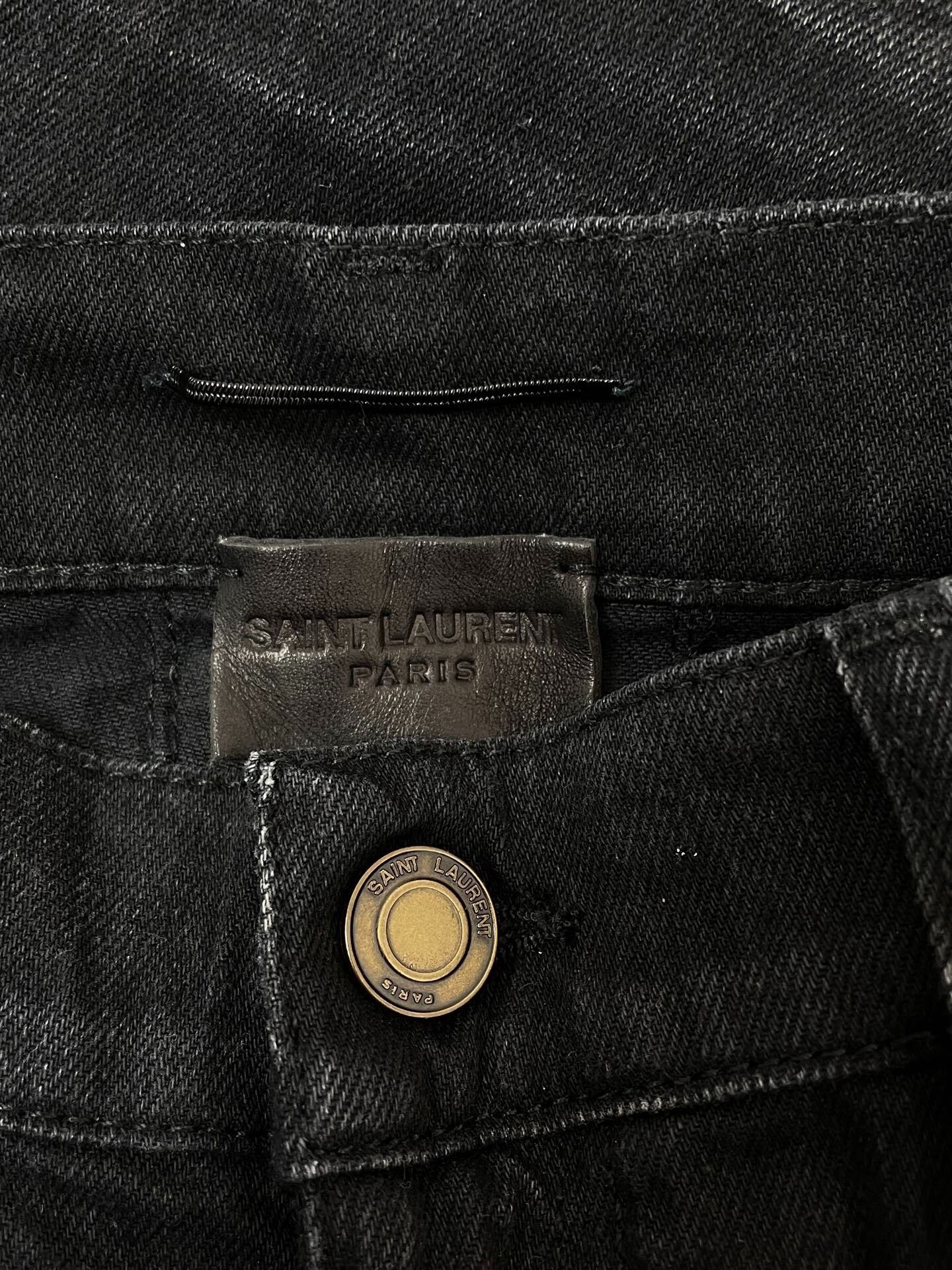 Saint Laurent Knife Cut Denim Jeans — detail