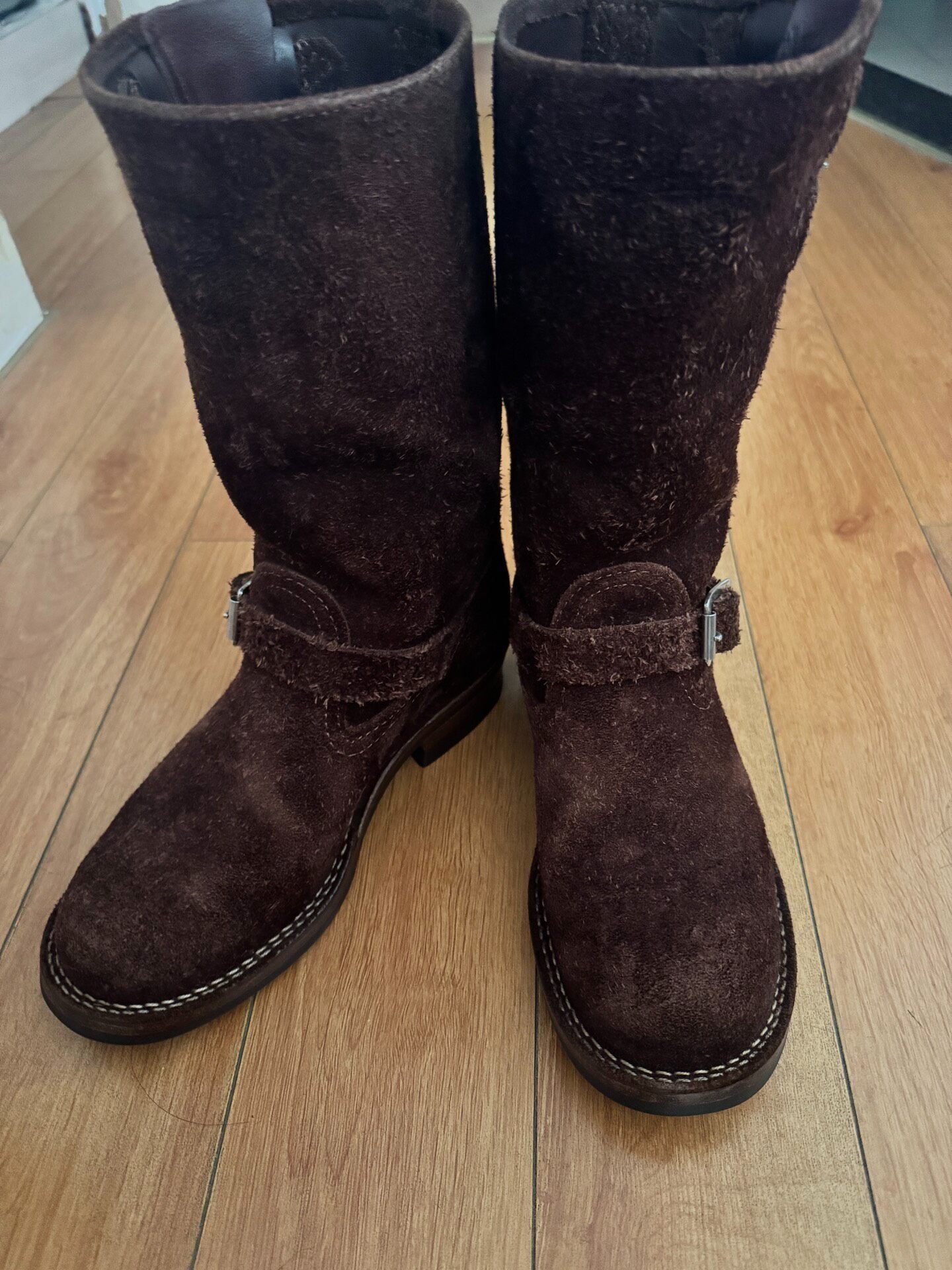 Wesco Boss Brown Suede Engineer Boots — back