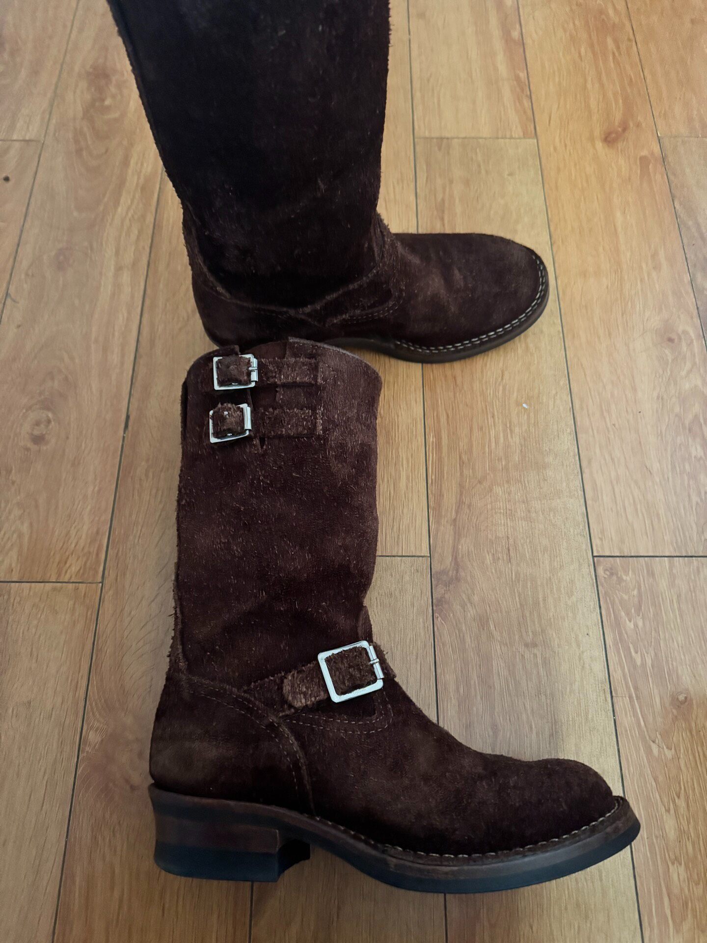 Wesco Boss Brown Suede Engineer Boots