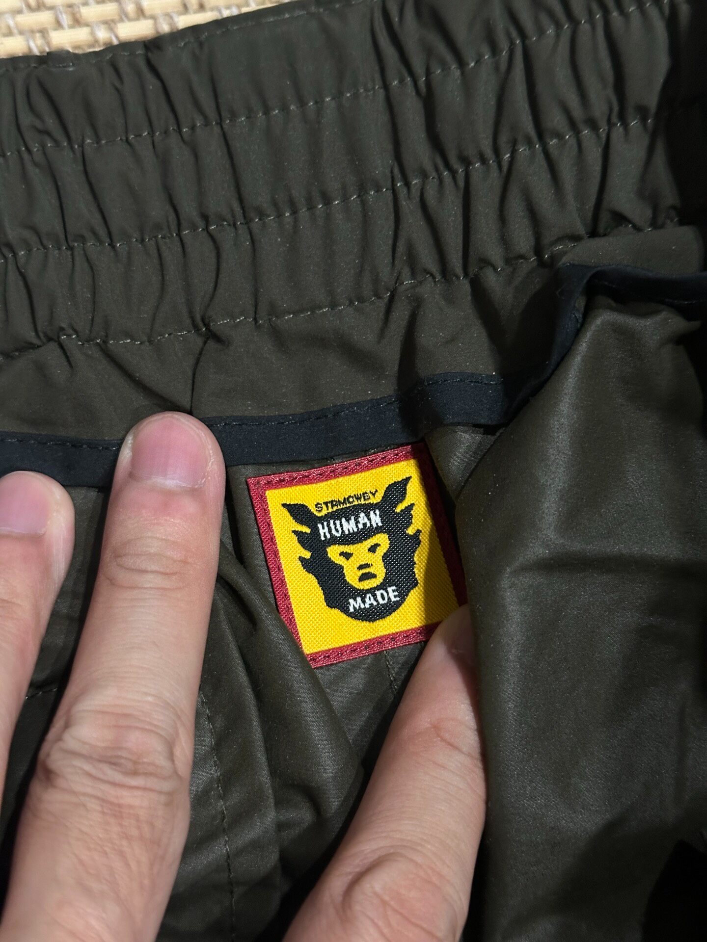 Human Made Olive Green Nylon Cargo Pants — detail