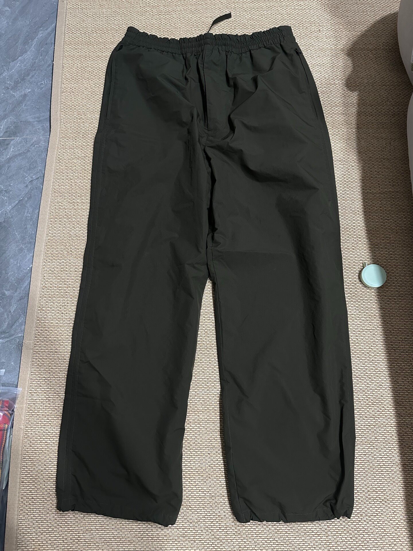 Human Made Olive Green Nylon Cargo Pants — front