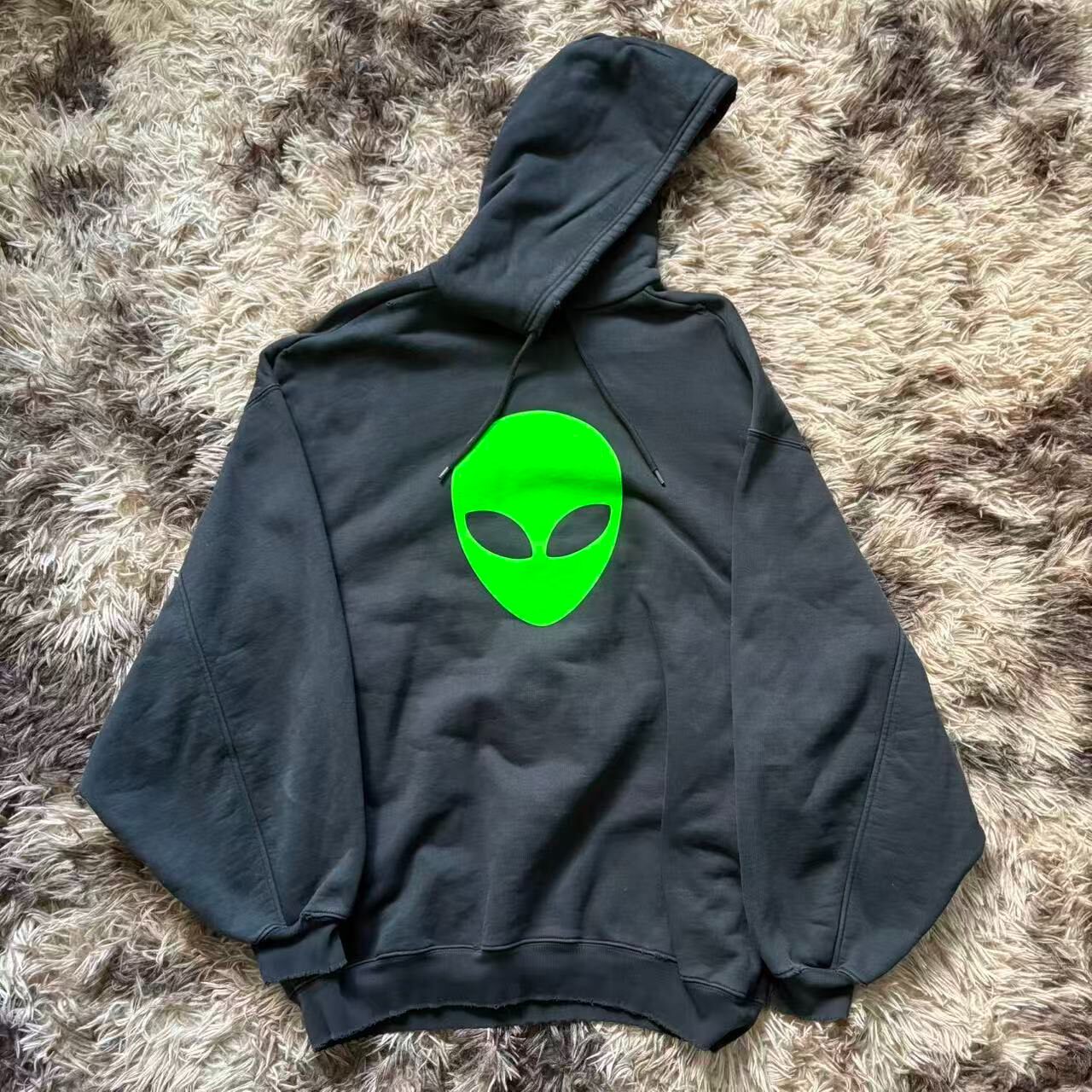 Balenciaga Black Alien Graphic Hoodie