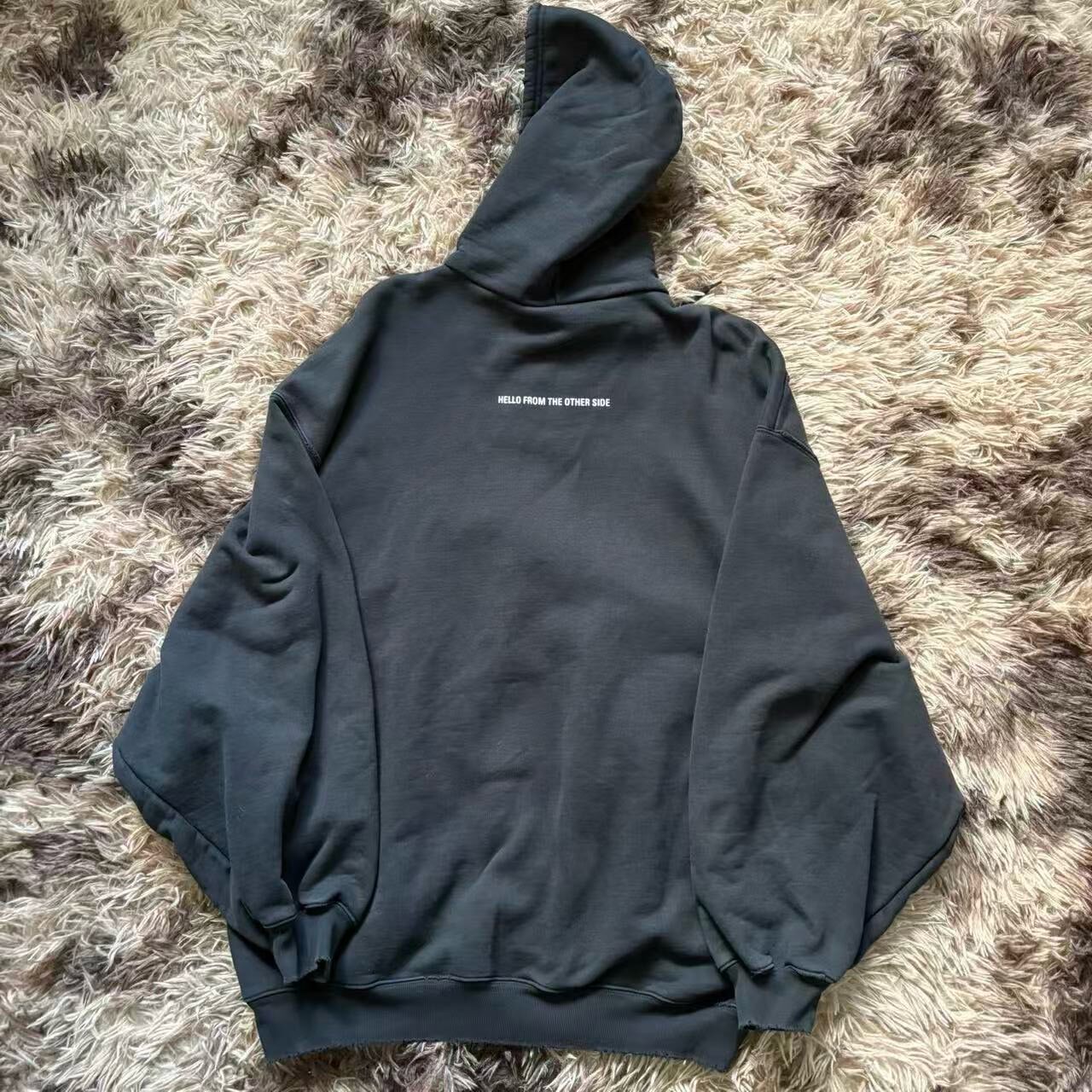 Balenciaga Black Alien Graphic Hoodie — front