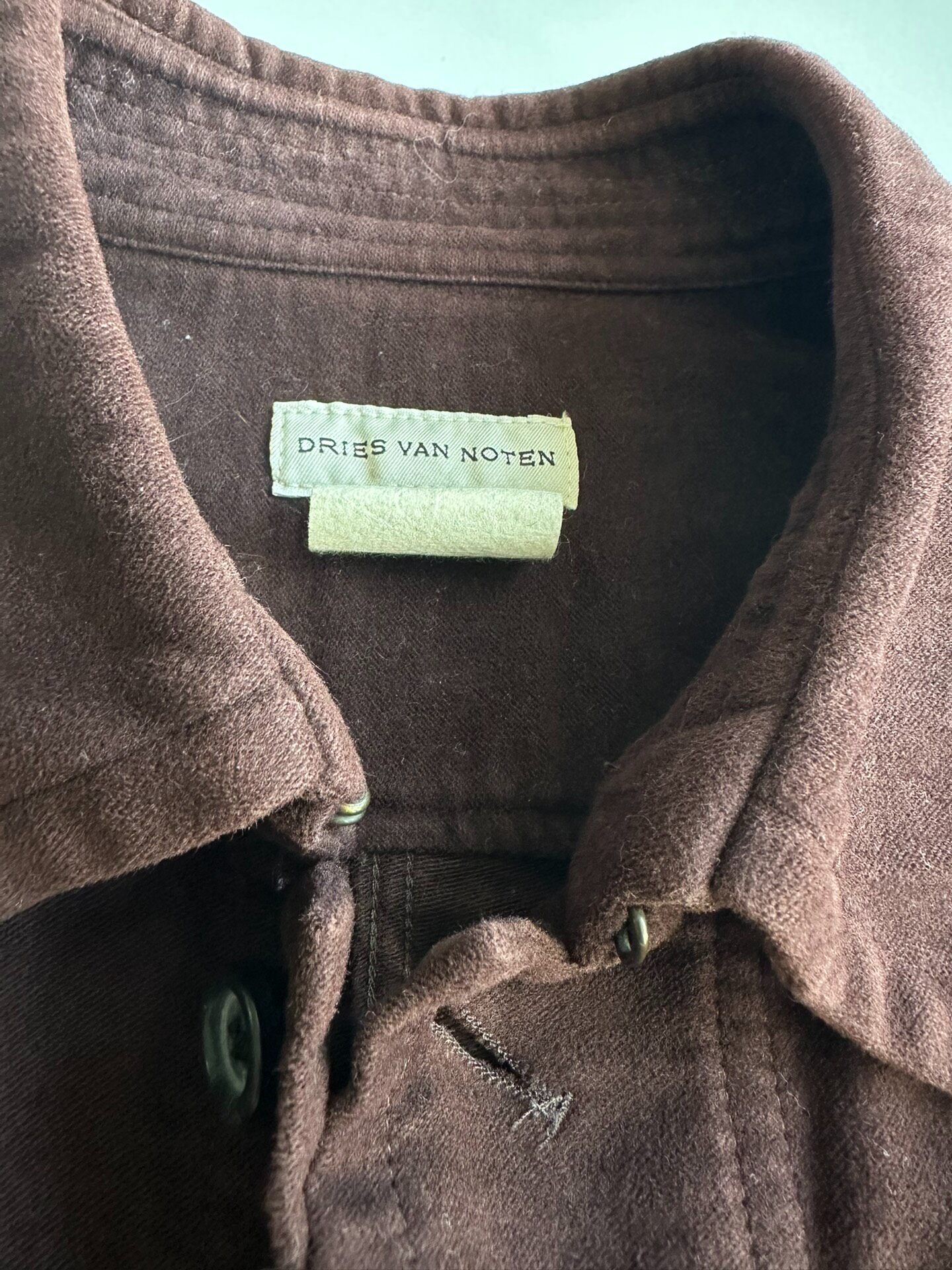 Dries Van Noten Moleskin Shirt Jacket — label