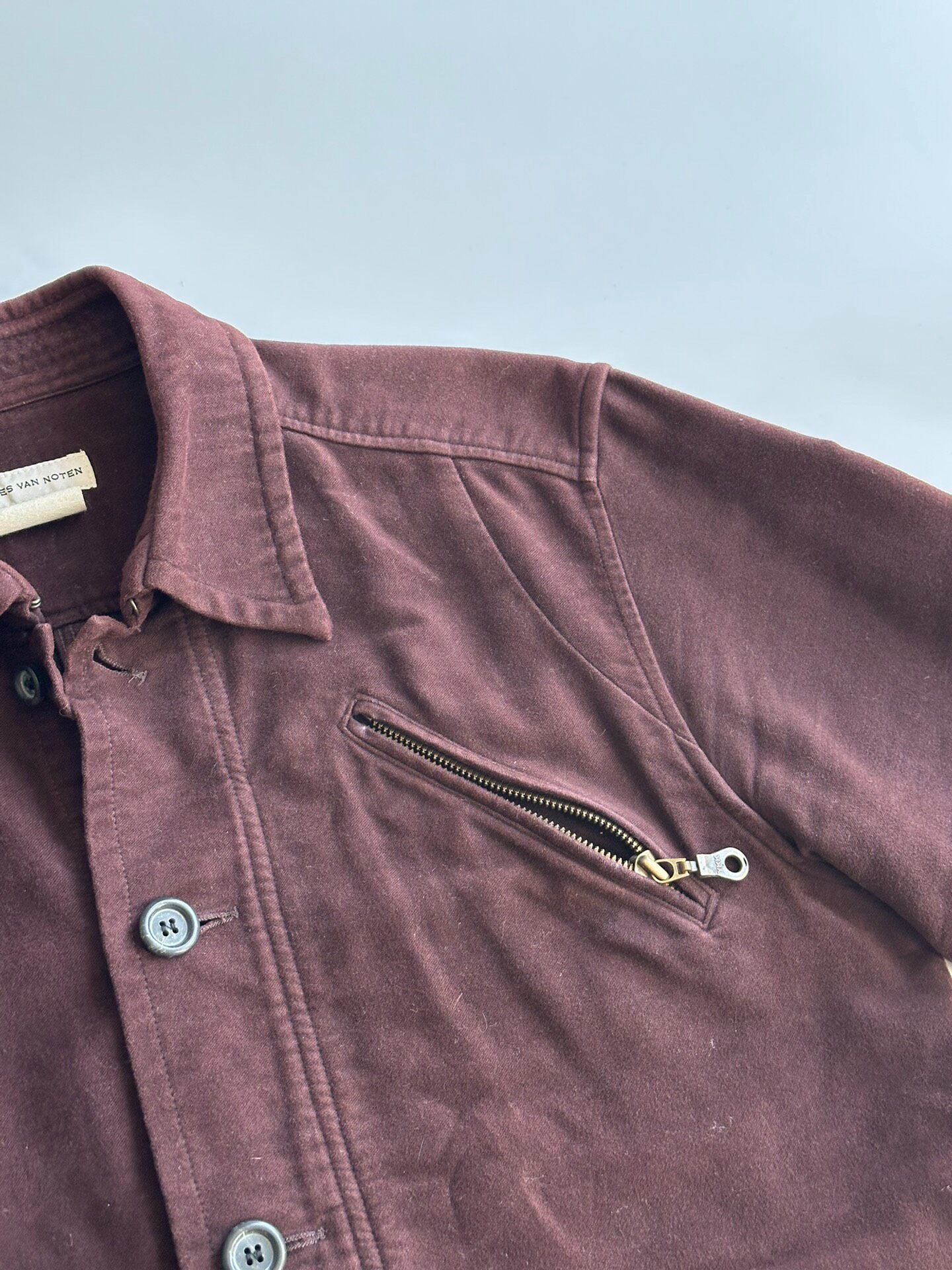 Dries Van Noten Moleskin Shirt Jacket — detail