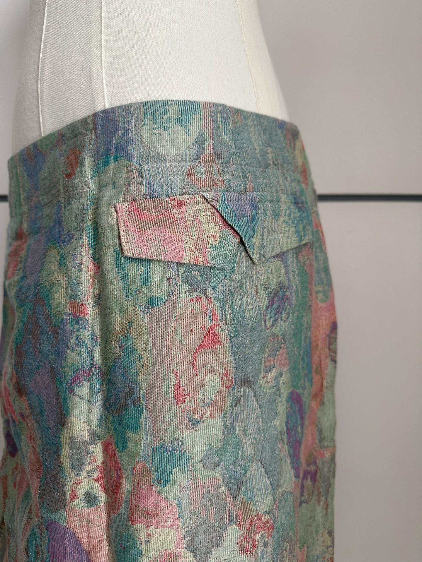 Issey Miyake Asymmetrical Oil Painting Skirt — back