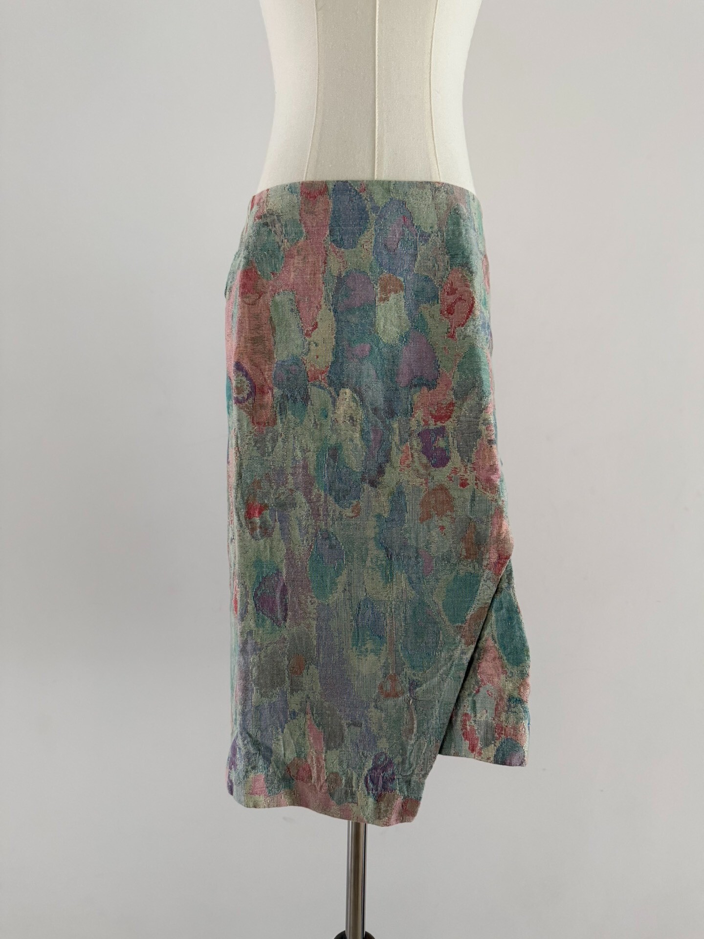 Issey Miyake Asymmetrical Oil Painting Skirt
