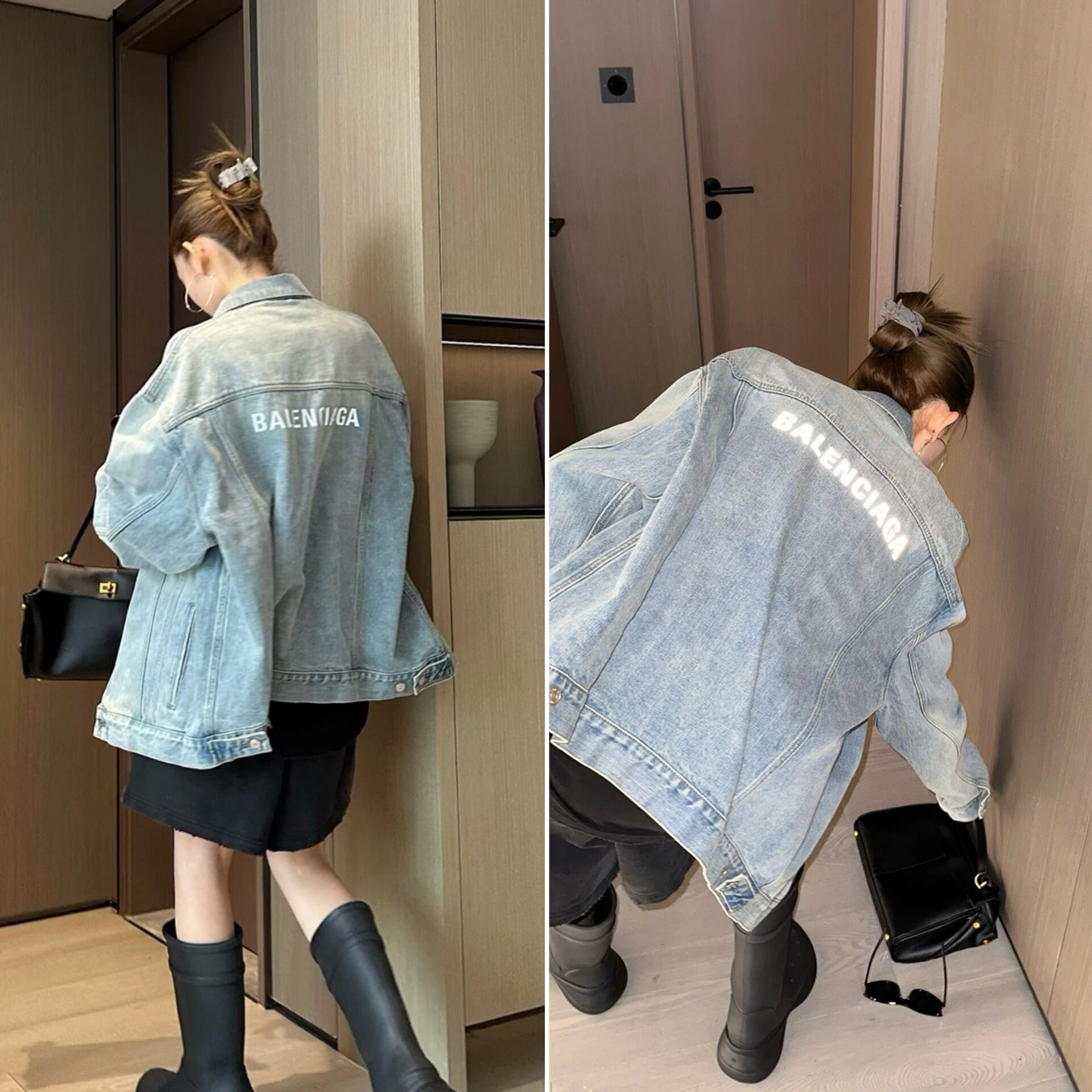 Balenciaga Light Blue Denim Jacket — back