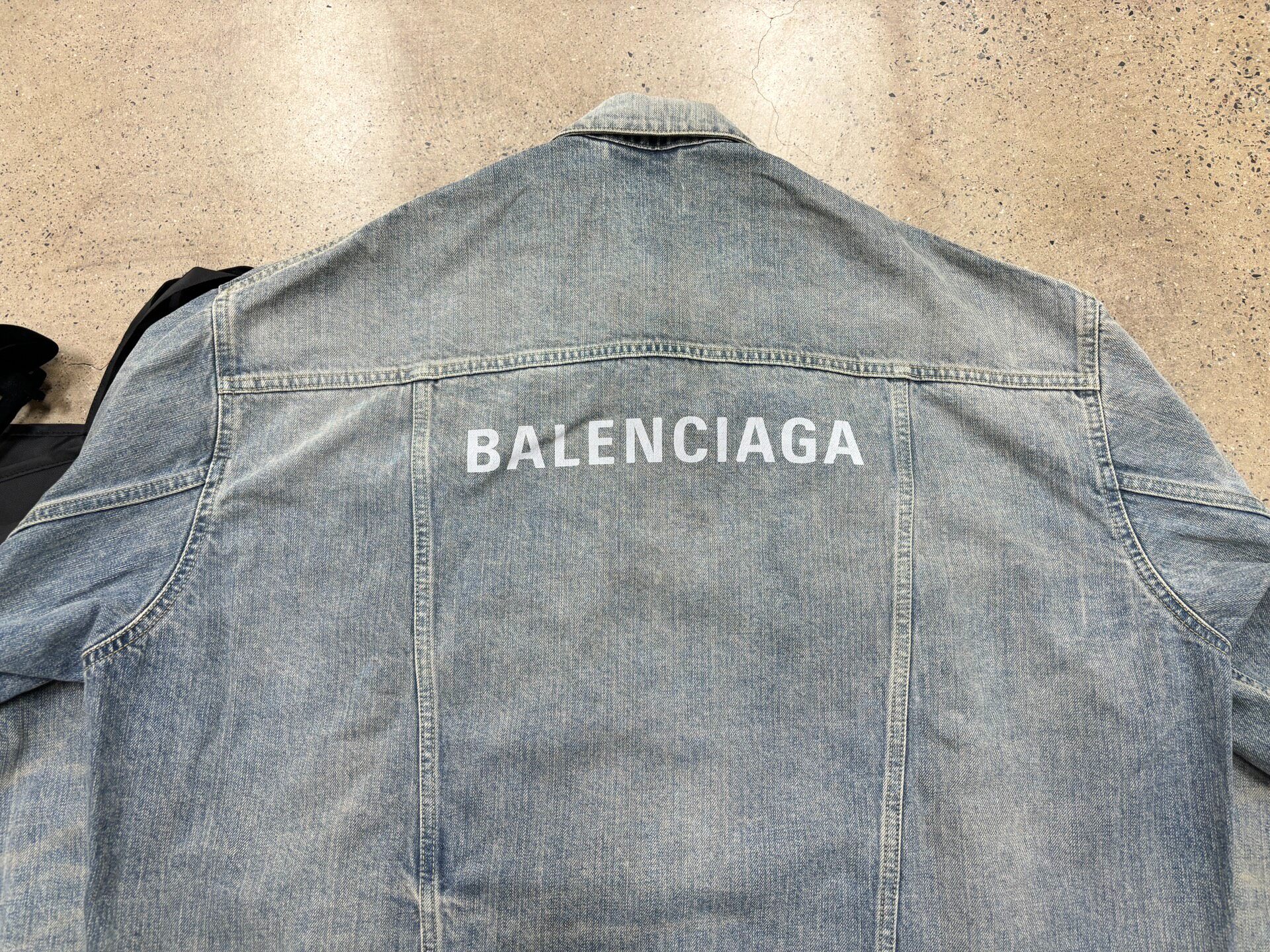 Balenciaga Light Blue Denim Jacket — label