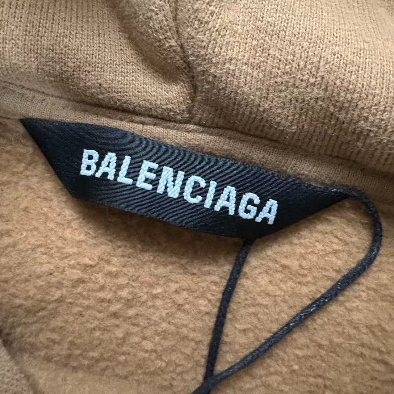 Balenciaga Khaki Double B Hoodie — detail