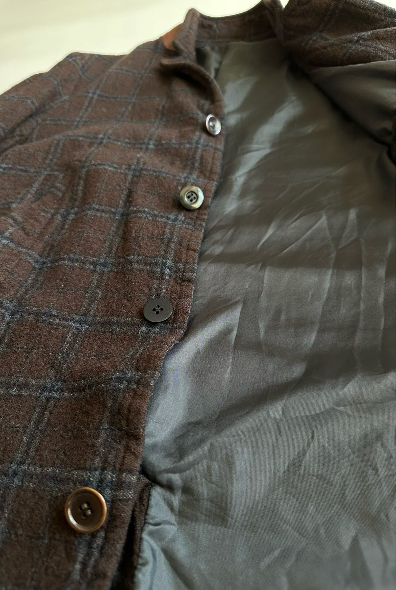 Undercoverism Plaid Leather Collar Coat — label