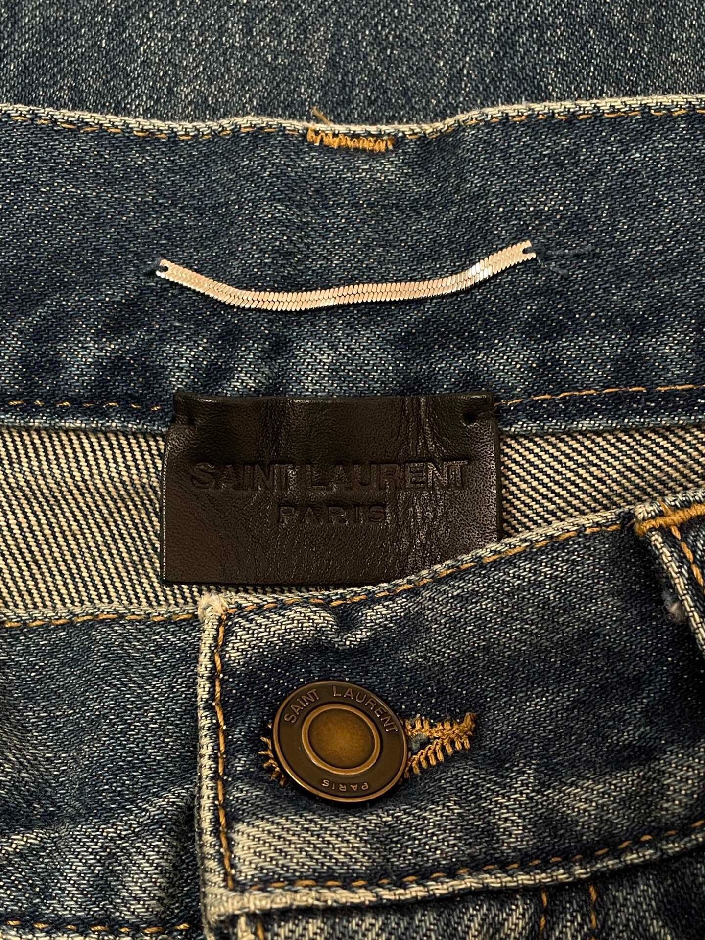 Saint Laurent Classic Straight Leg Jeans — detail