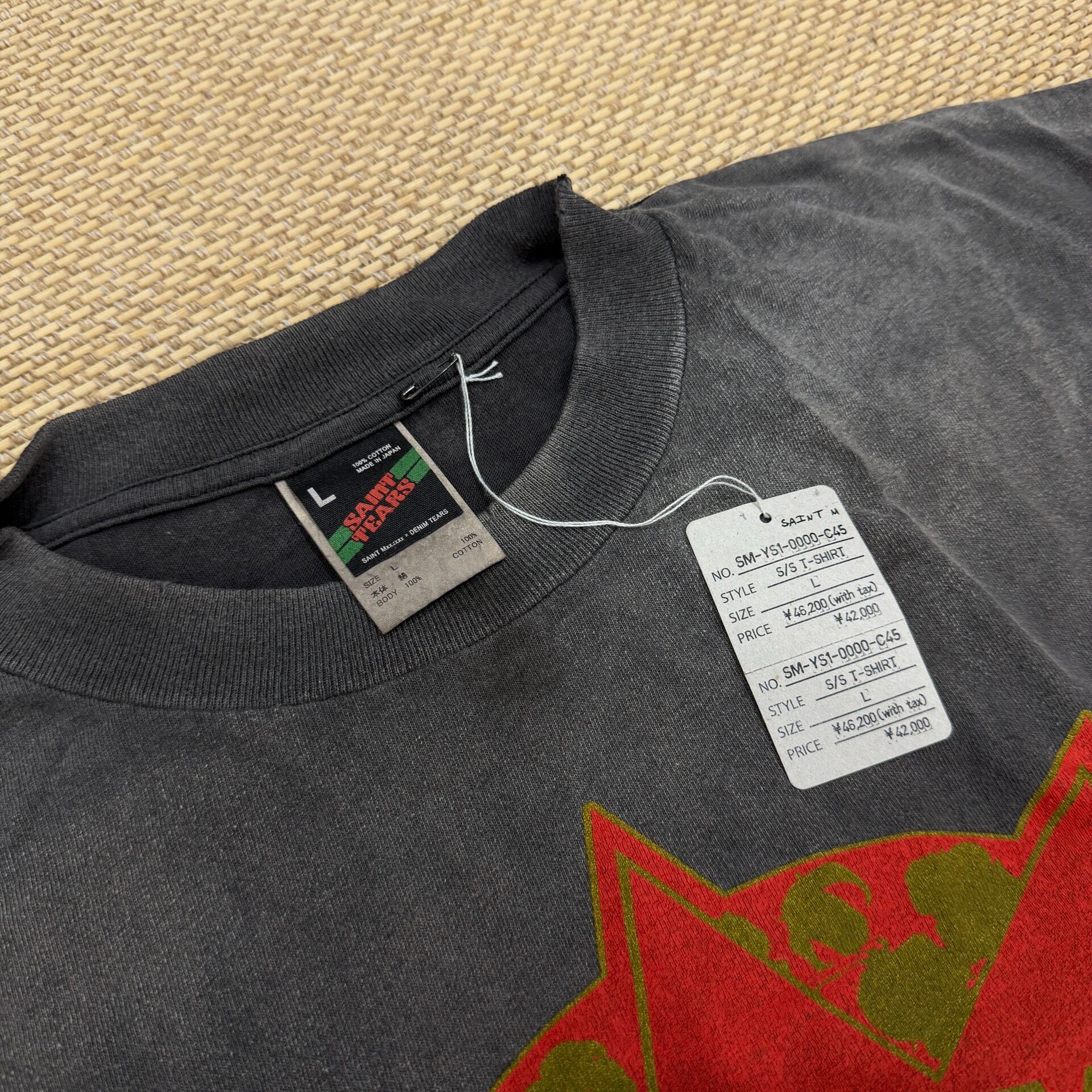 Saint Michael Faded Black Star Short Sleeve Tee — detail