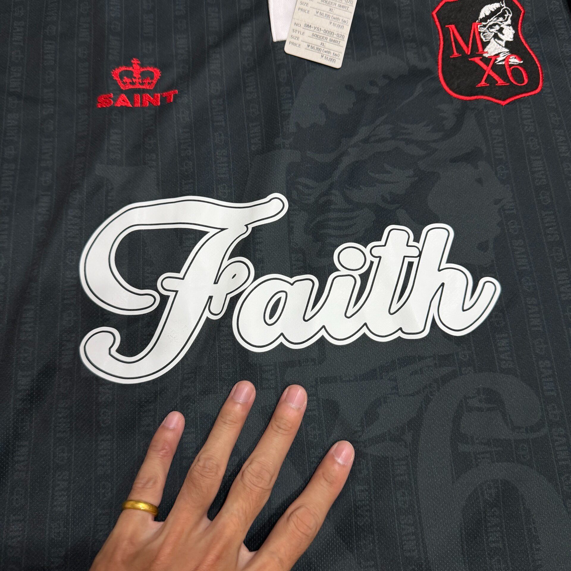 Saint Michael Faith Football Jersey — back