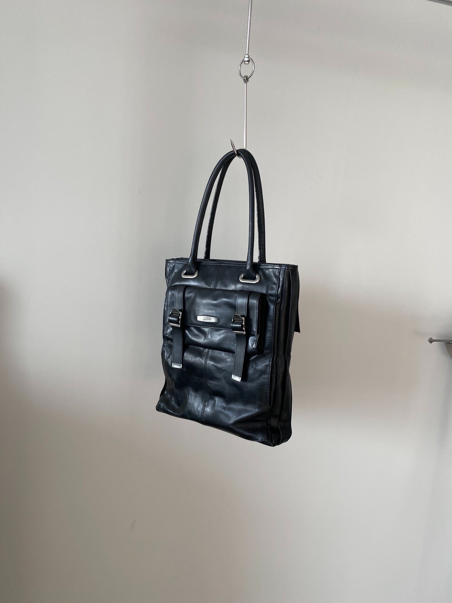 Jean Paul Gaultier Black Leather Underarm Bag