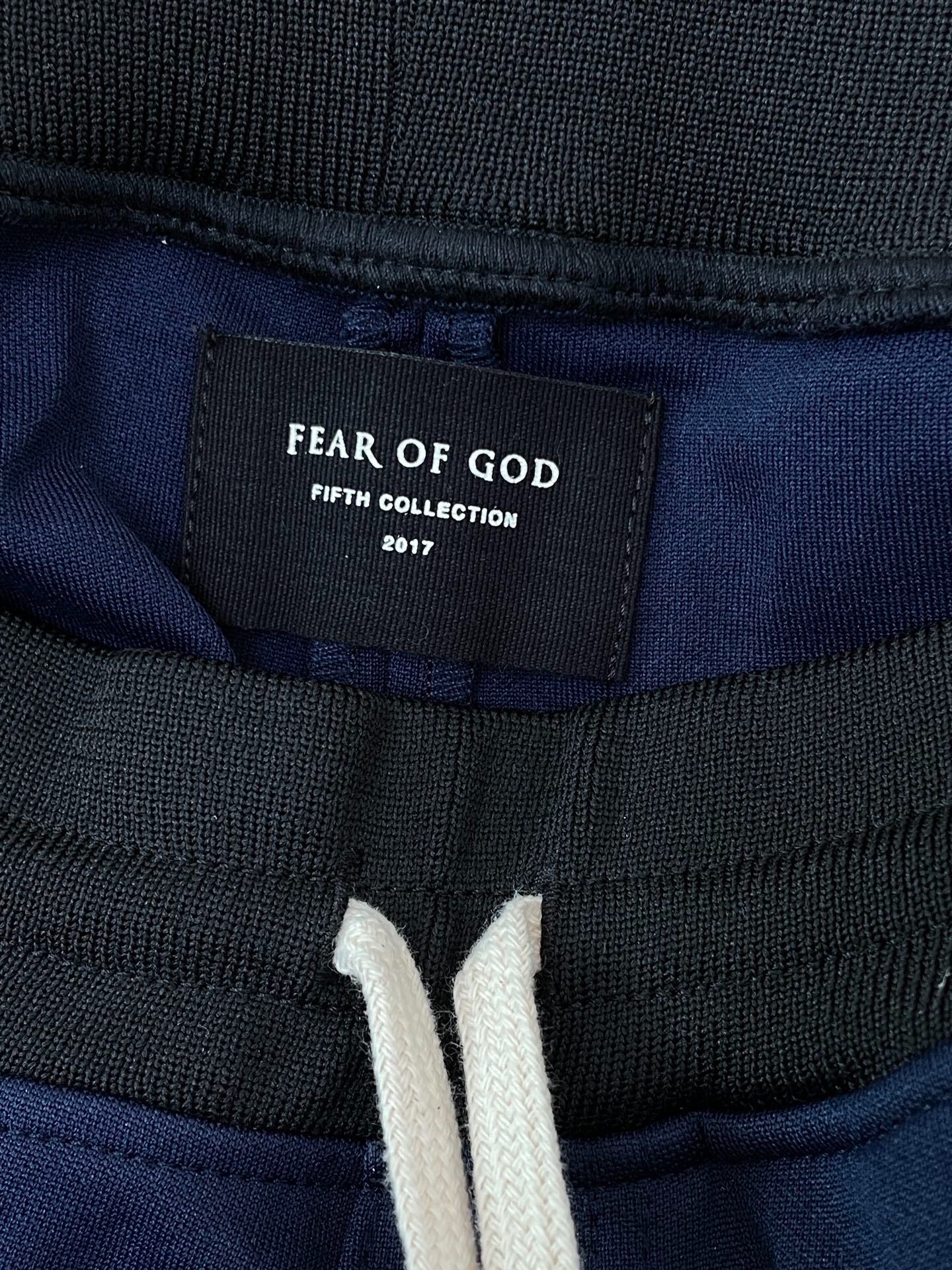 Fear of God 5th Season Blue White Track Pants — detail
