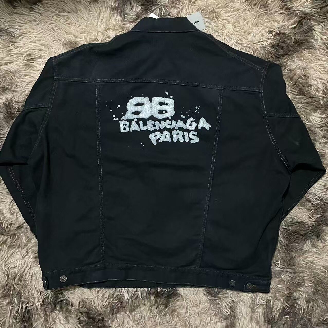 Balenciaga Spray-Print Black Jacket