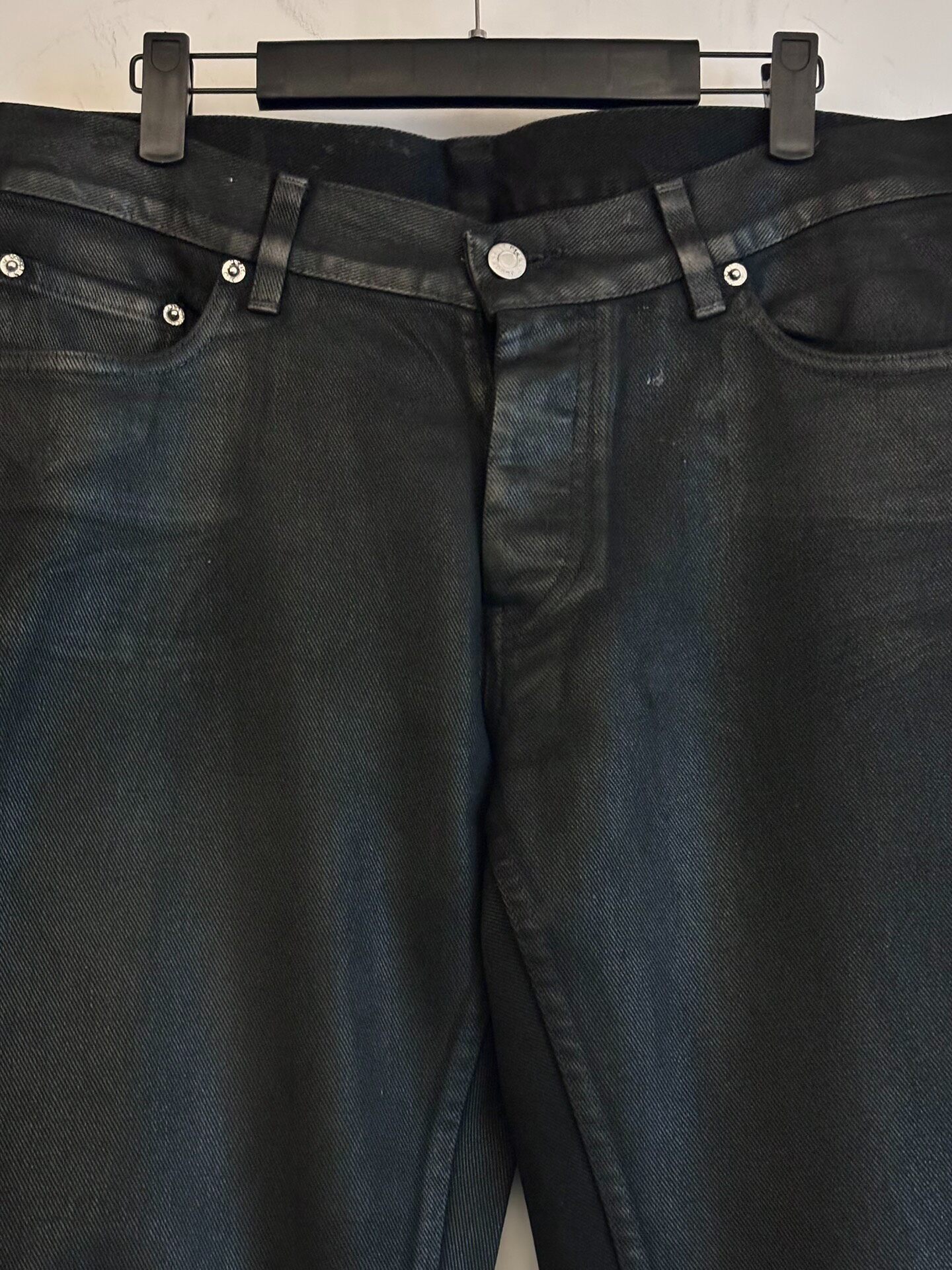 Helmut Lang AW1998 Waxed Jeans — detail