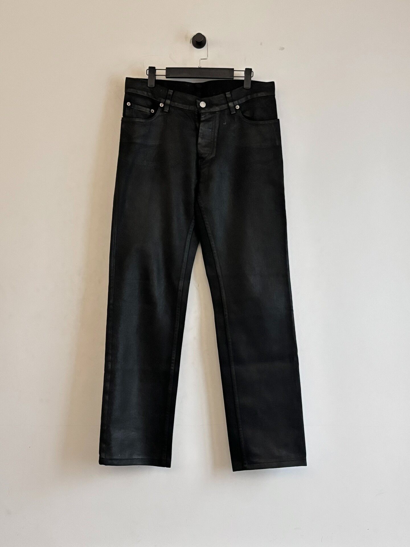Helmut Lang AW1998 Waxed Jeans — back