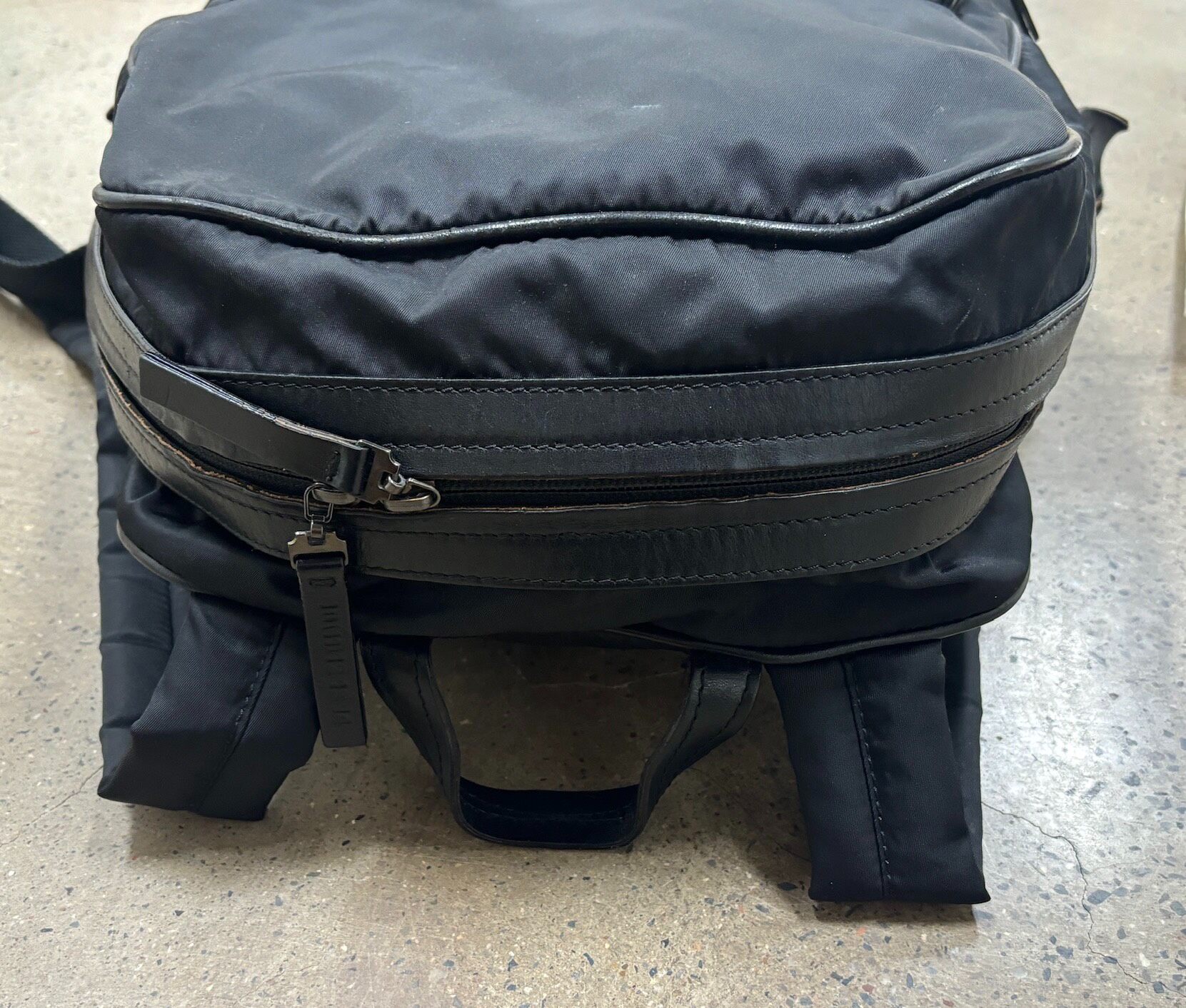 Maison Margiela Leather Parachute Backpack — label