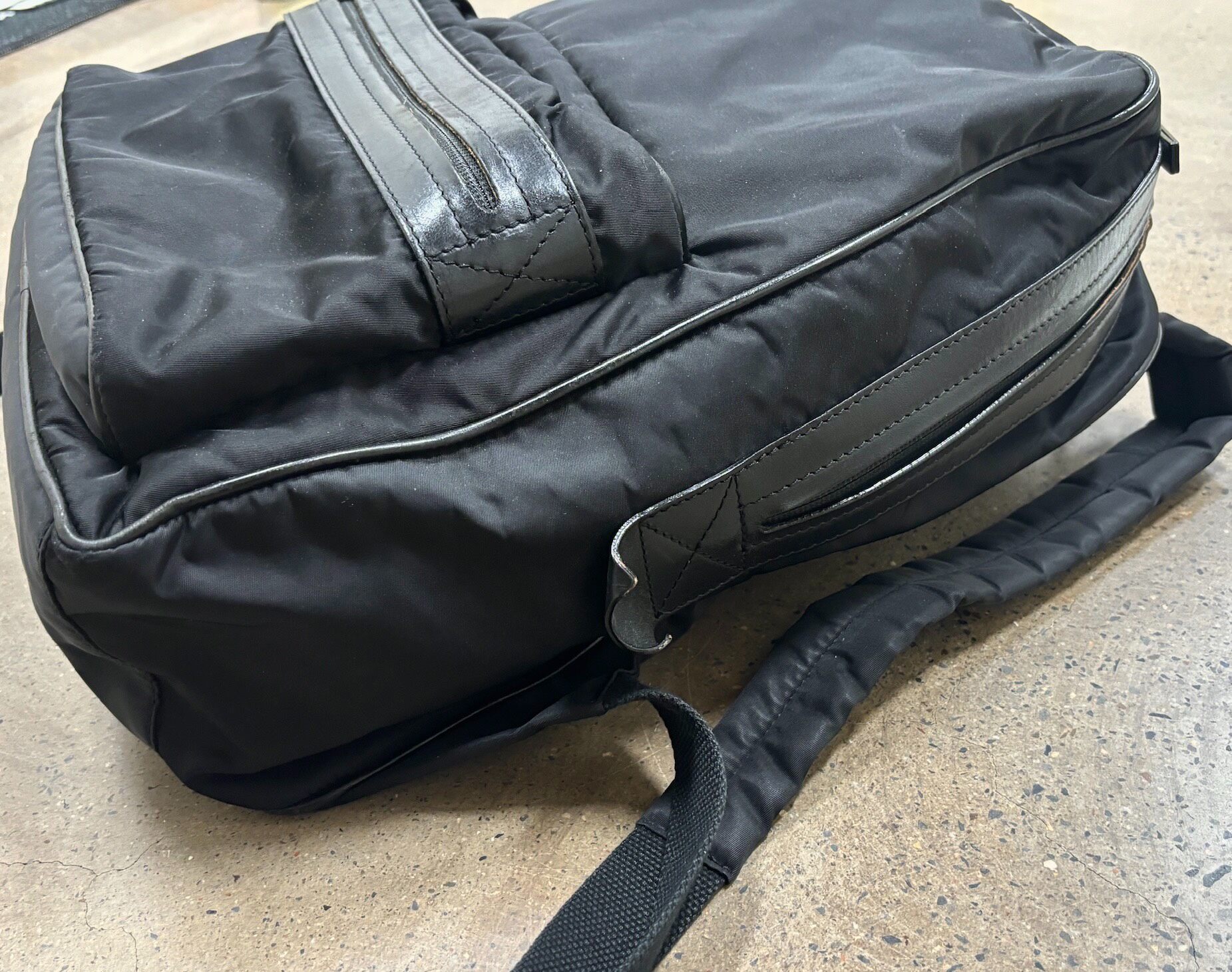 Maison Margiela Leather Parachute Backpack — back