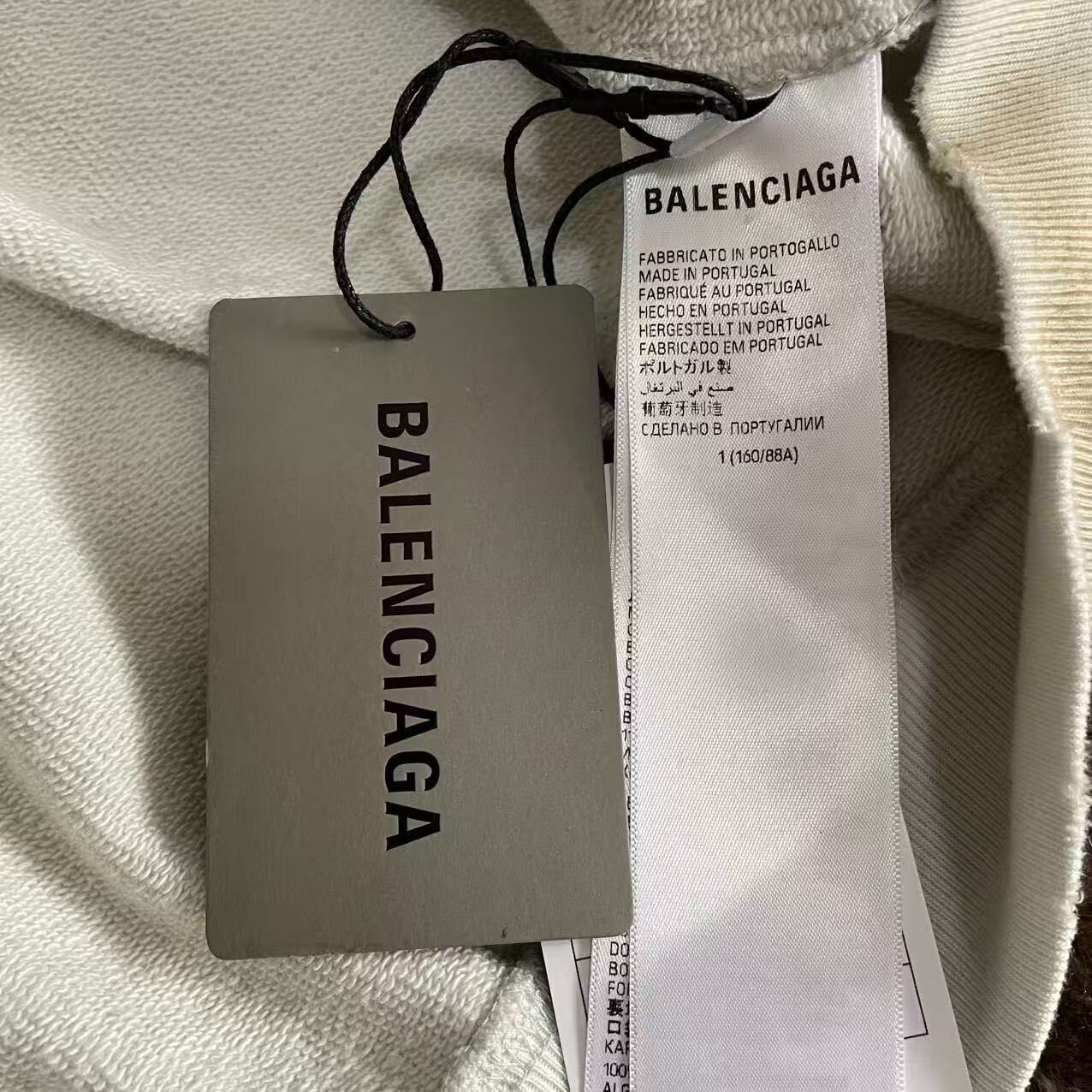 Balenciaga Distressed White Hoodie — back
