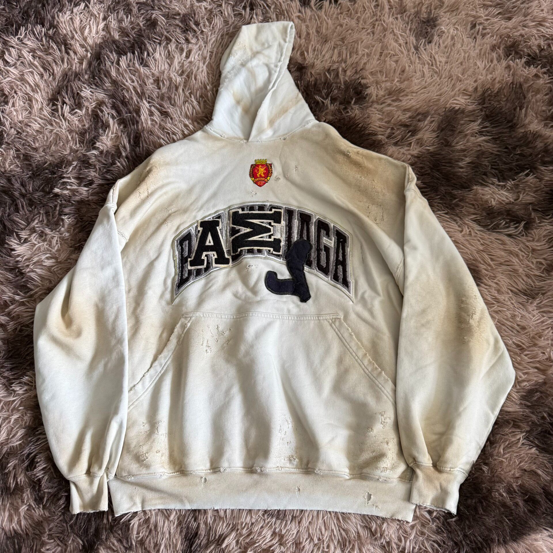 Balenciaga Distressed White Hoodie