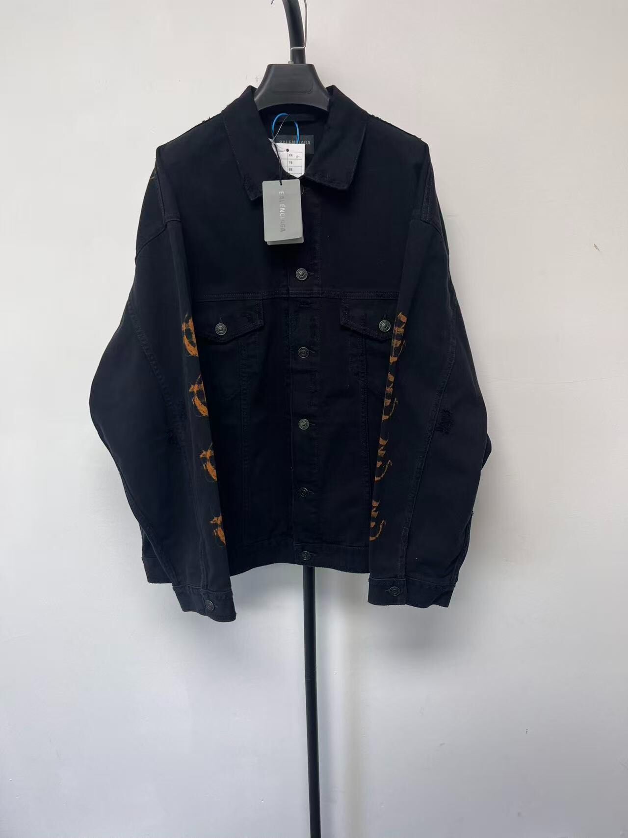 Balenciaga Men's Black Denim Jacket — front
