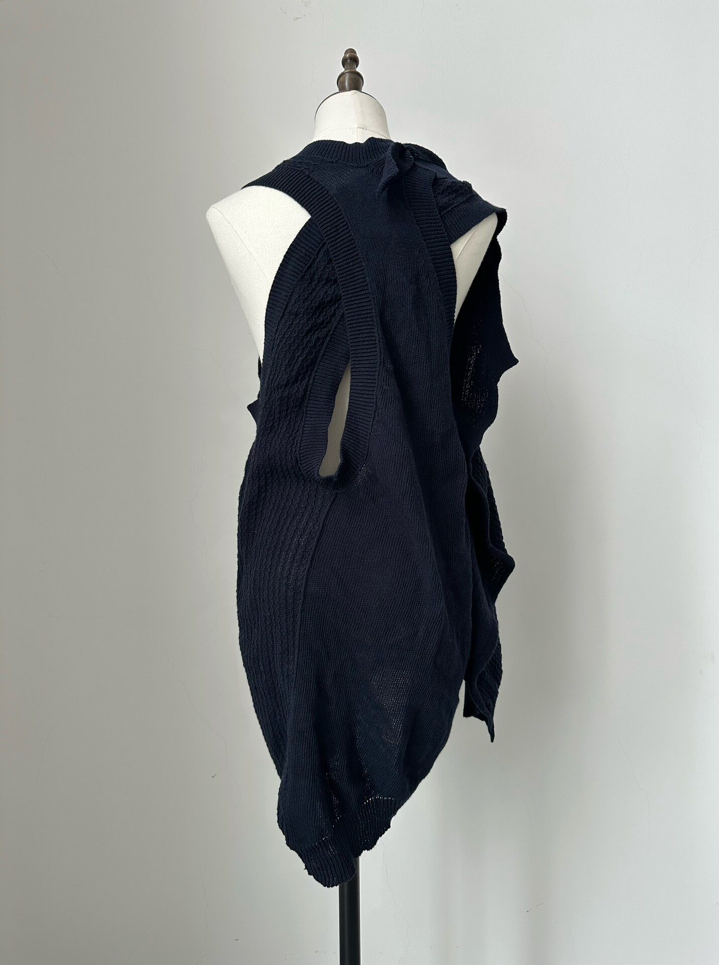 Y's Deconstructed Knit Vest — detail