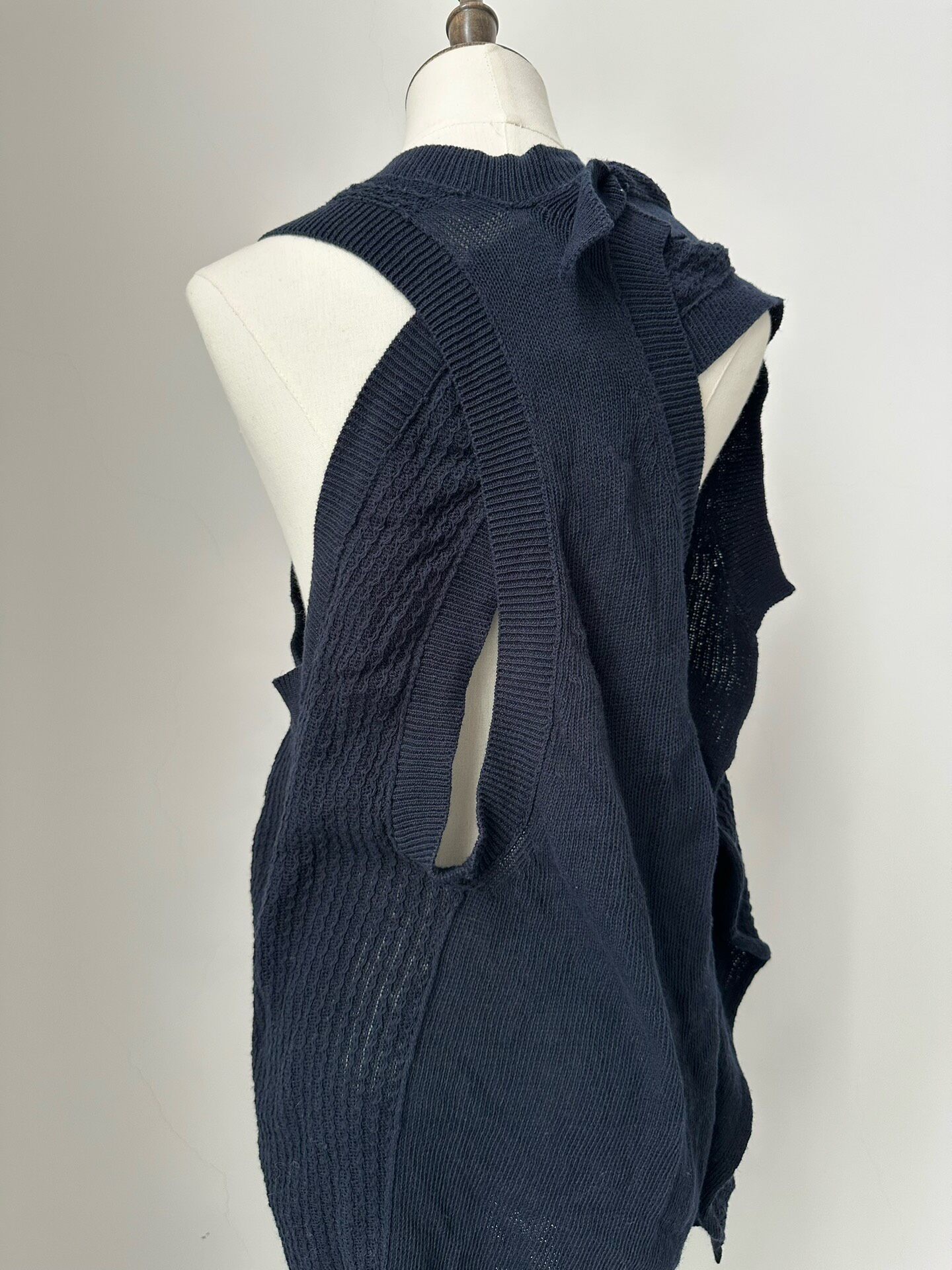 Y's Deconstructed Knit Vest — back