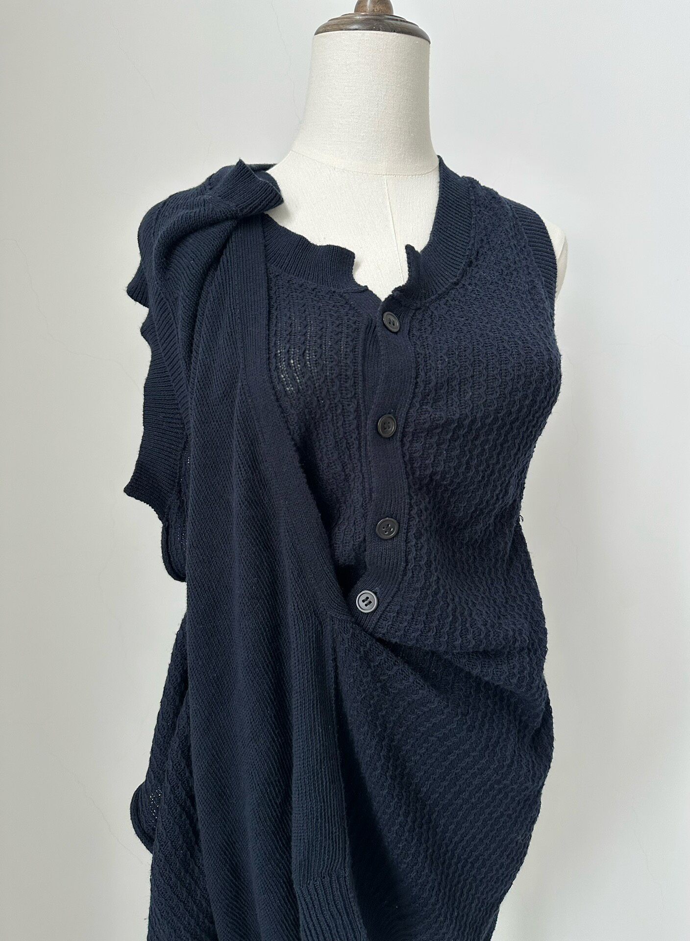 Y's Deconstructed Knit Vest — front
