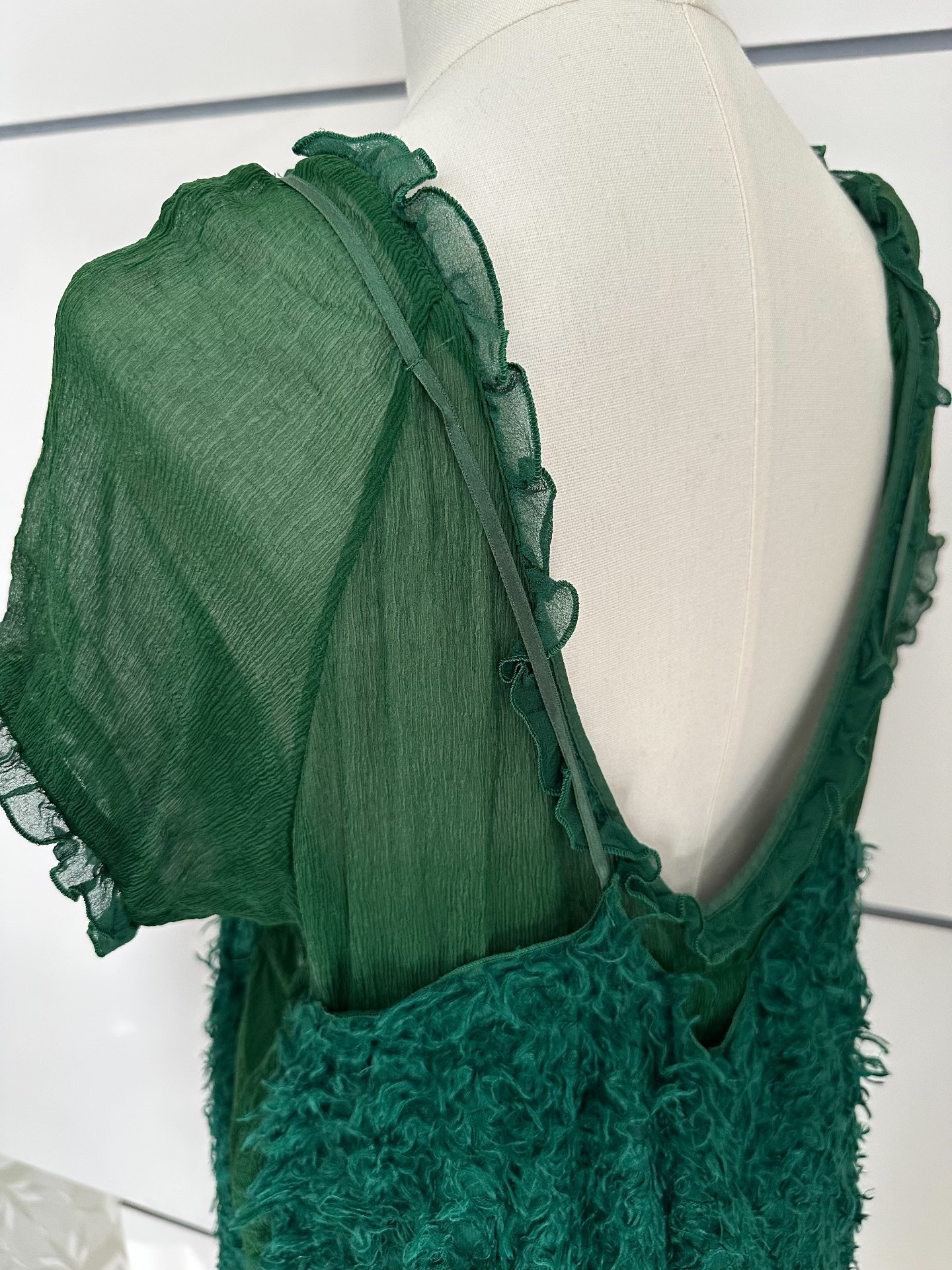 Undercover Early Layered Green Dress — detail