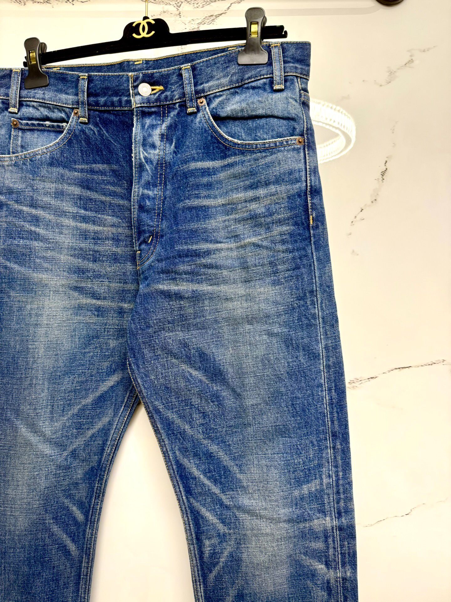 Celine 23ss Runway Dark Blue Jeans — front